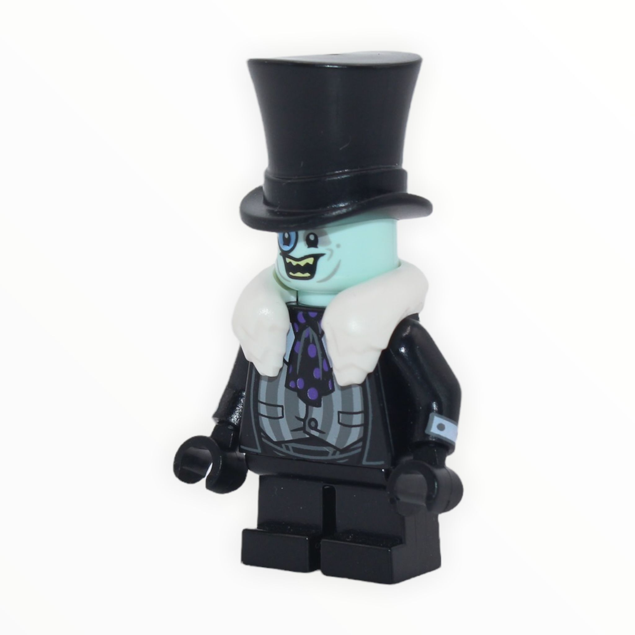 The Penguin The LEGO Batman Movie open smile fur collar