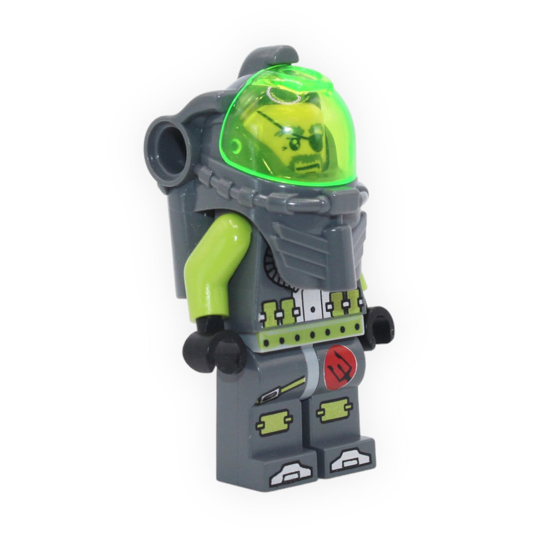 Ace Speedman (dark bluish gray outfit, lime green arms, dark bluish gray helmet)