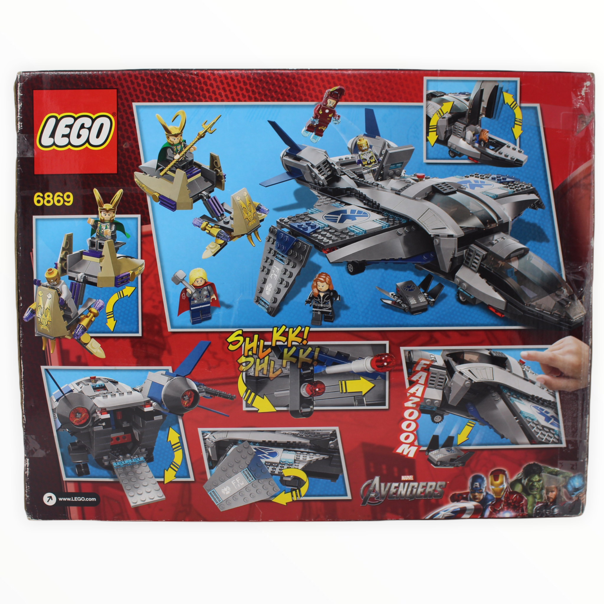 Certified Used Set 6869 Marvel Super Heroes Quinjet Aerial Battle