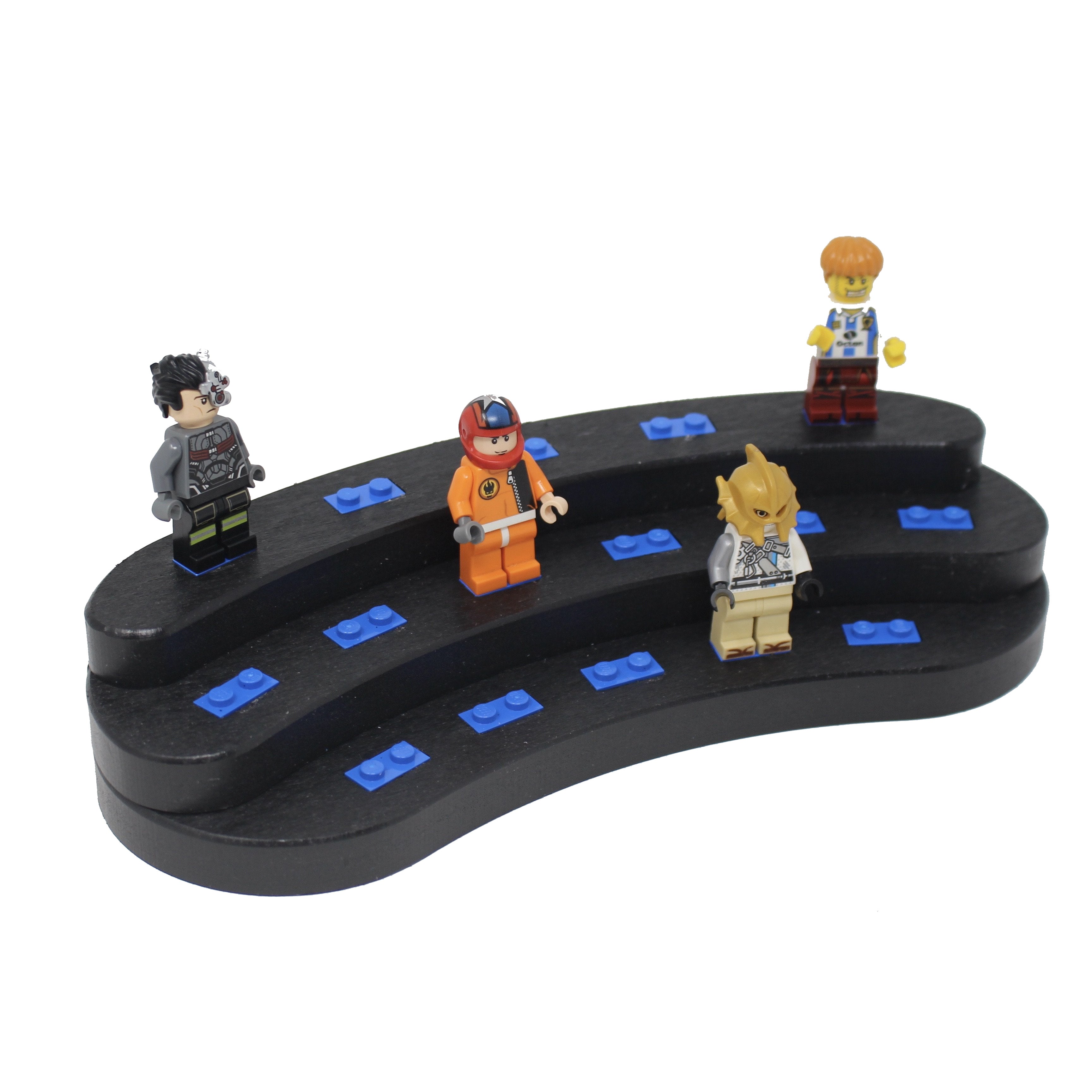 16-Minifigure Display Stand Black (select a stud color)