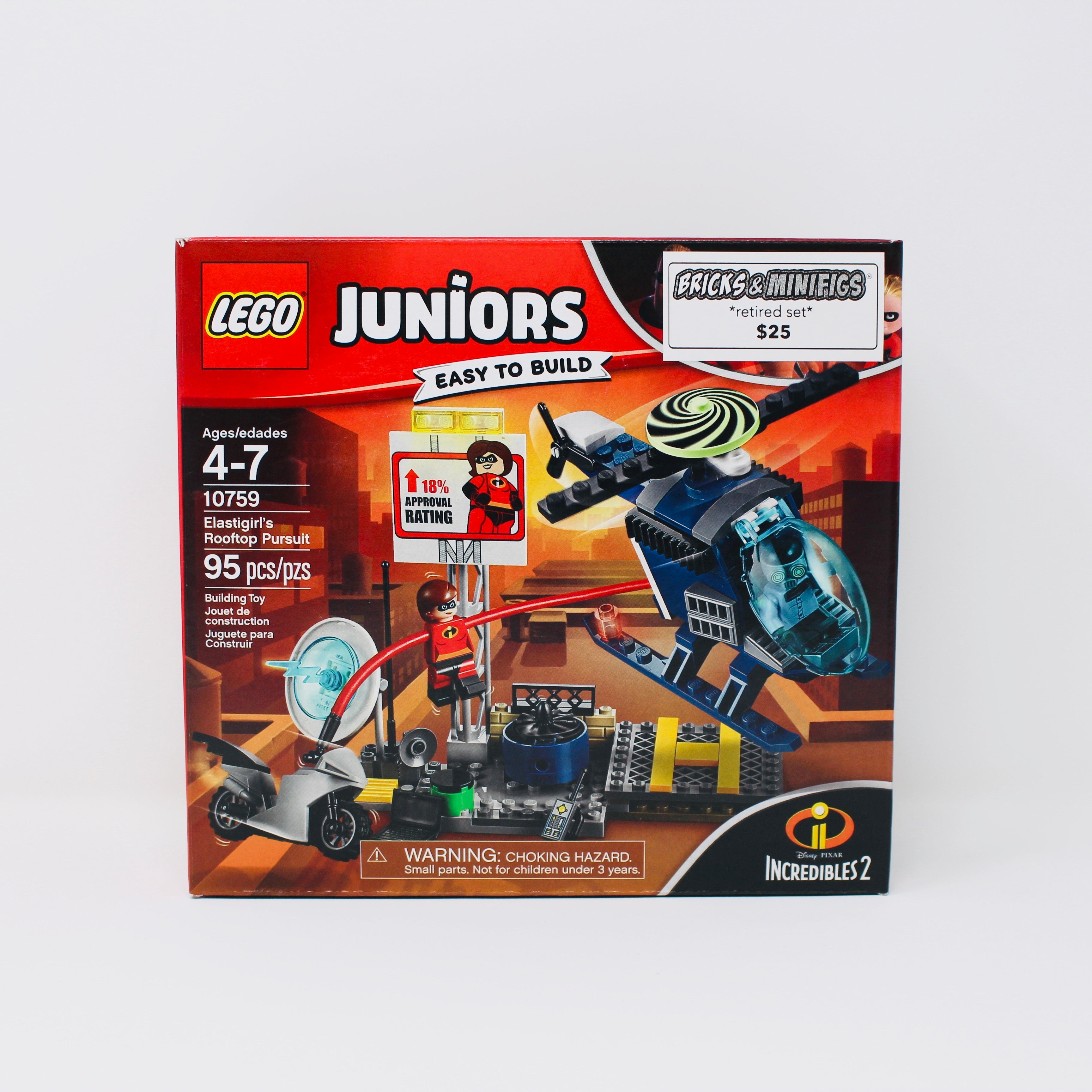 Retired Set 10759 Incredibles 2 Juniors Elastigirls Rooftop Pursuit