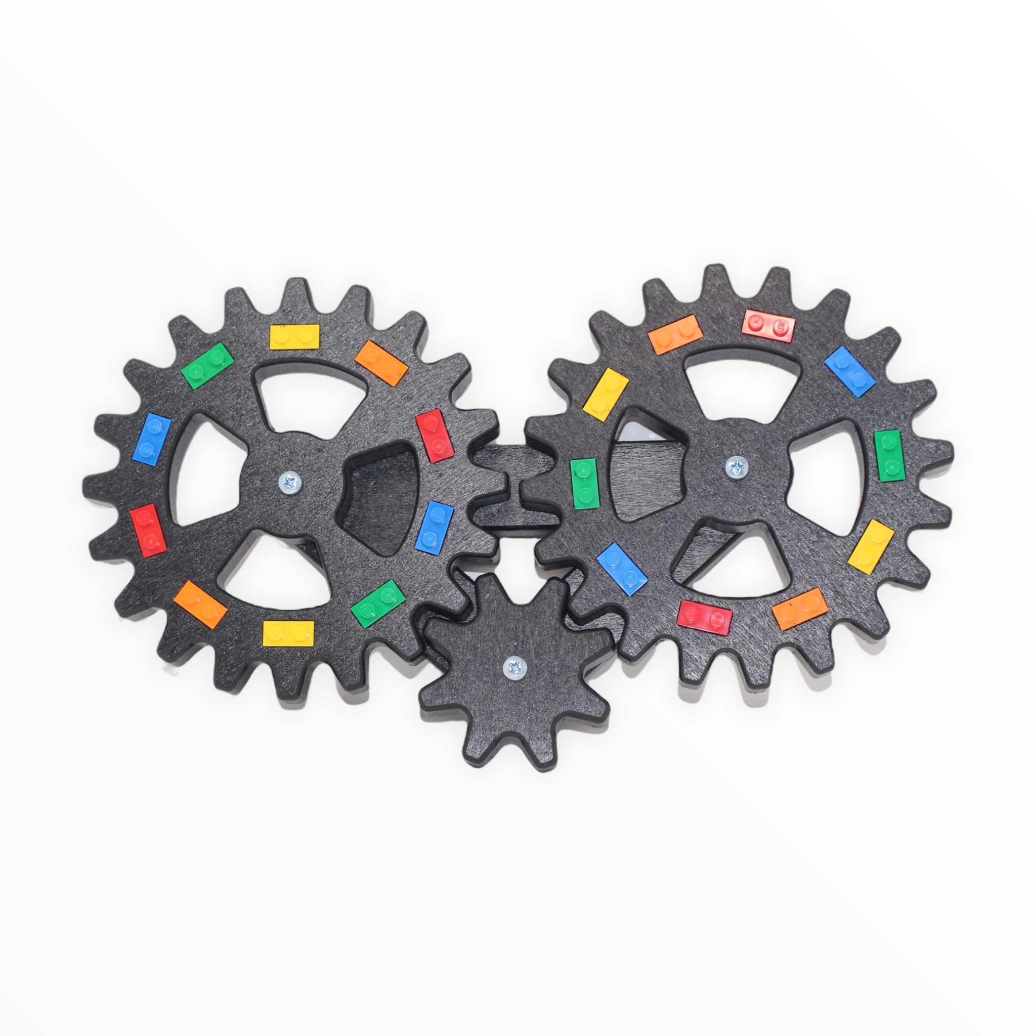 Minifigure Gear Display Stand (black with rainbow studs)