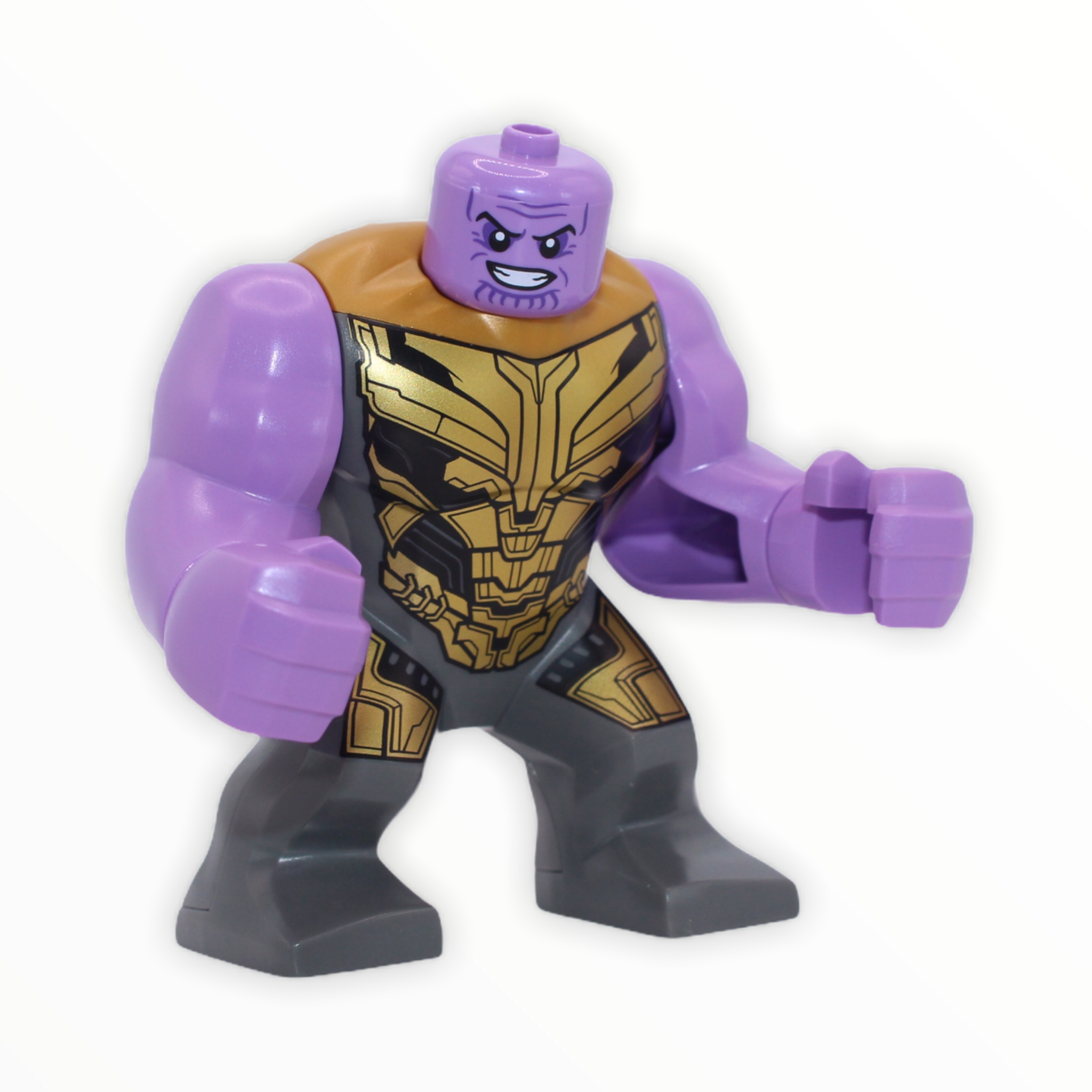 Thanos (Endgame, dark bluish gray armor, no helmet, smile)