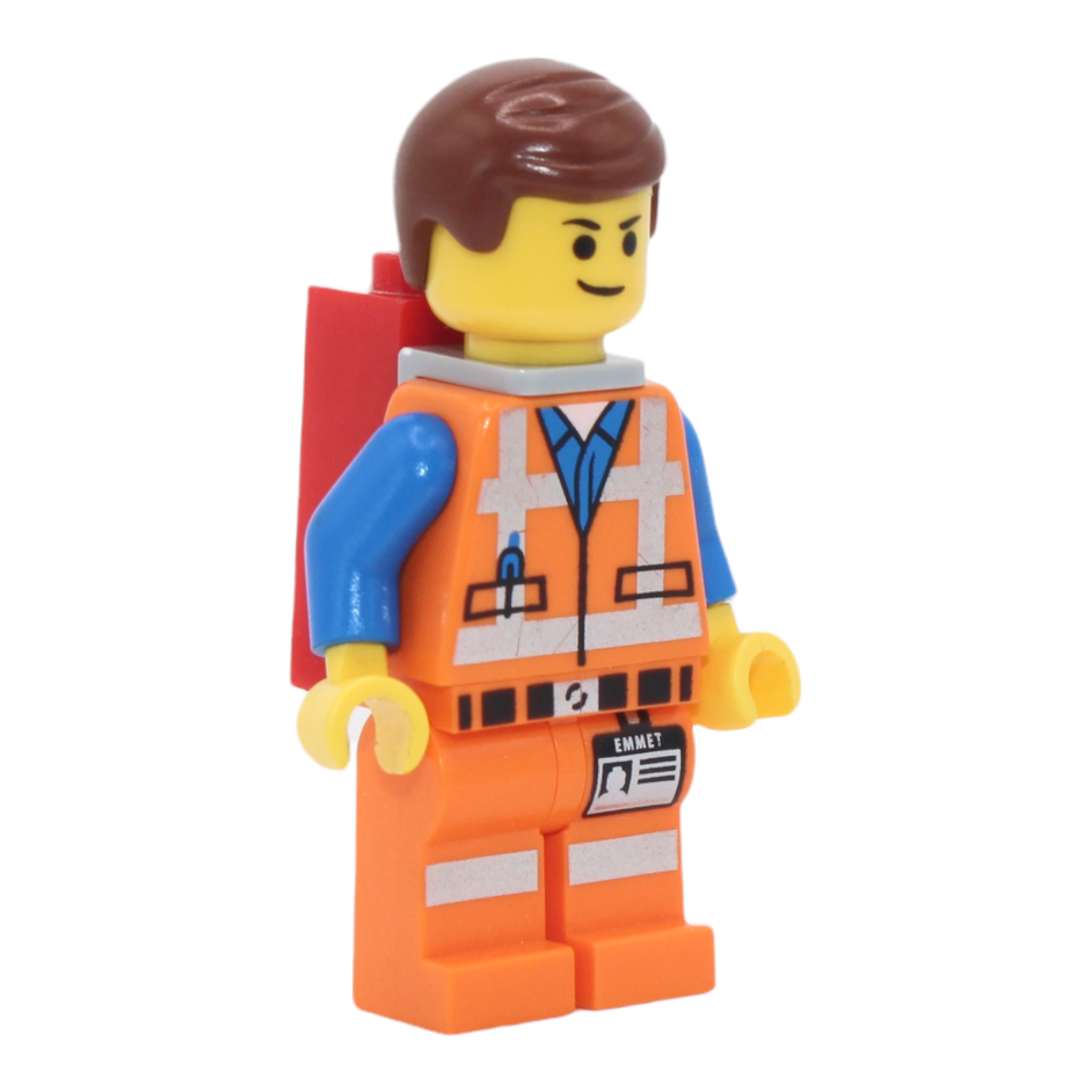 Emmet with Piece of Resistance (lopsided closed mouth smile, open mouth scared)