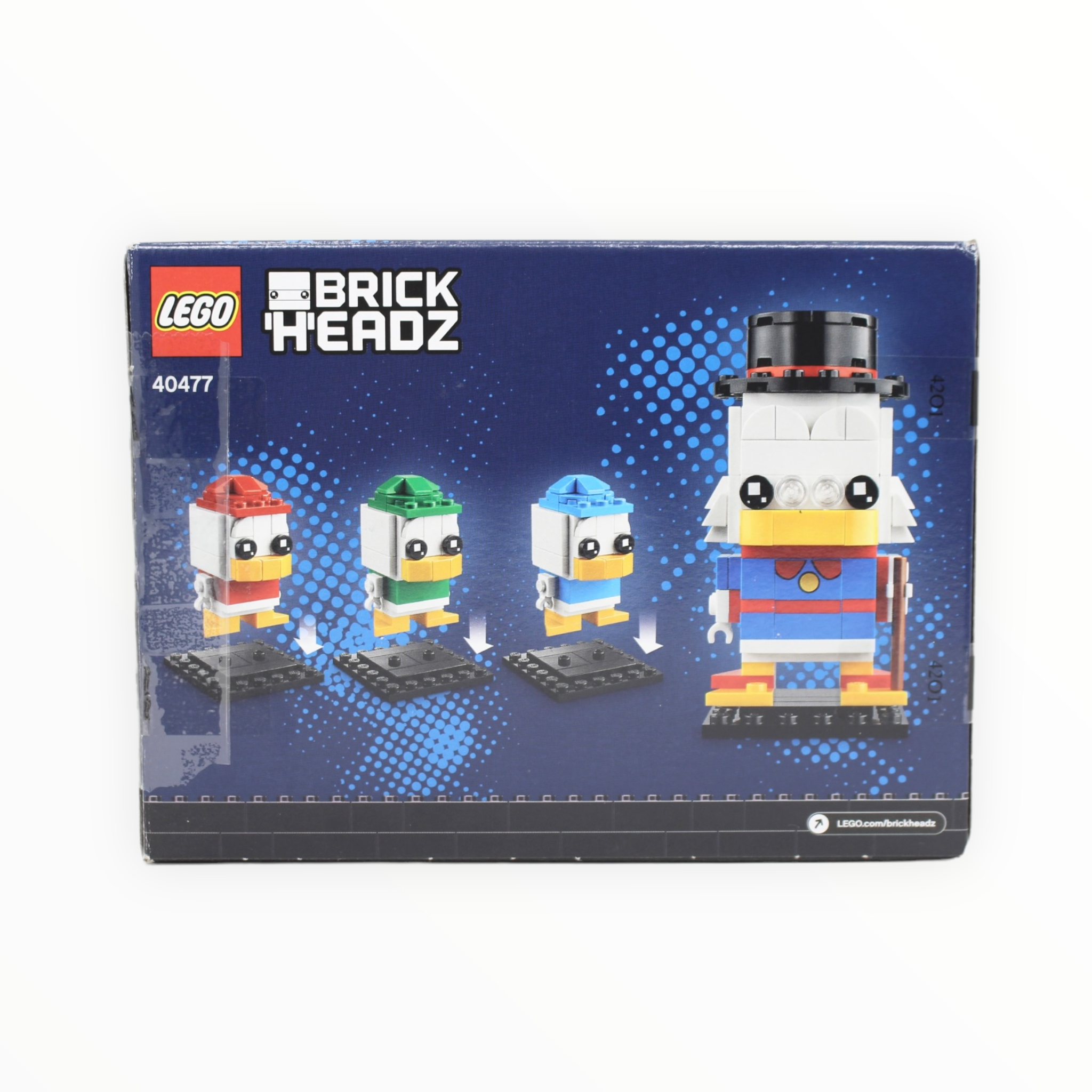 Certified Used Set 40477 Disney BrickHeadz Scrooge McDuck, Huey, Dewey & Louie