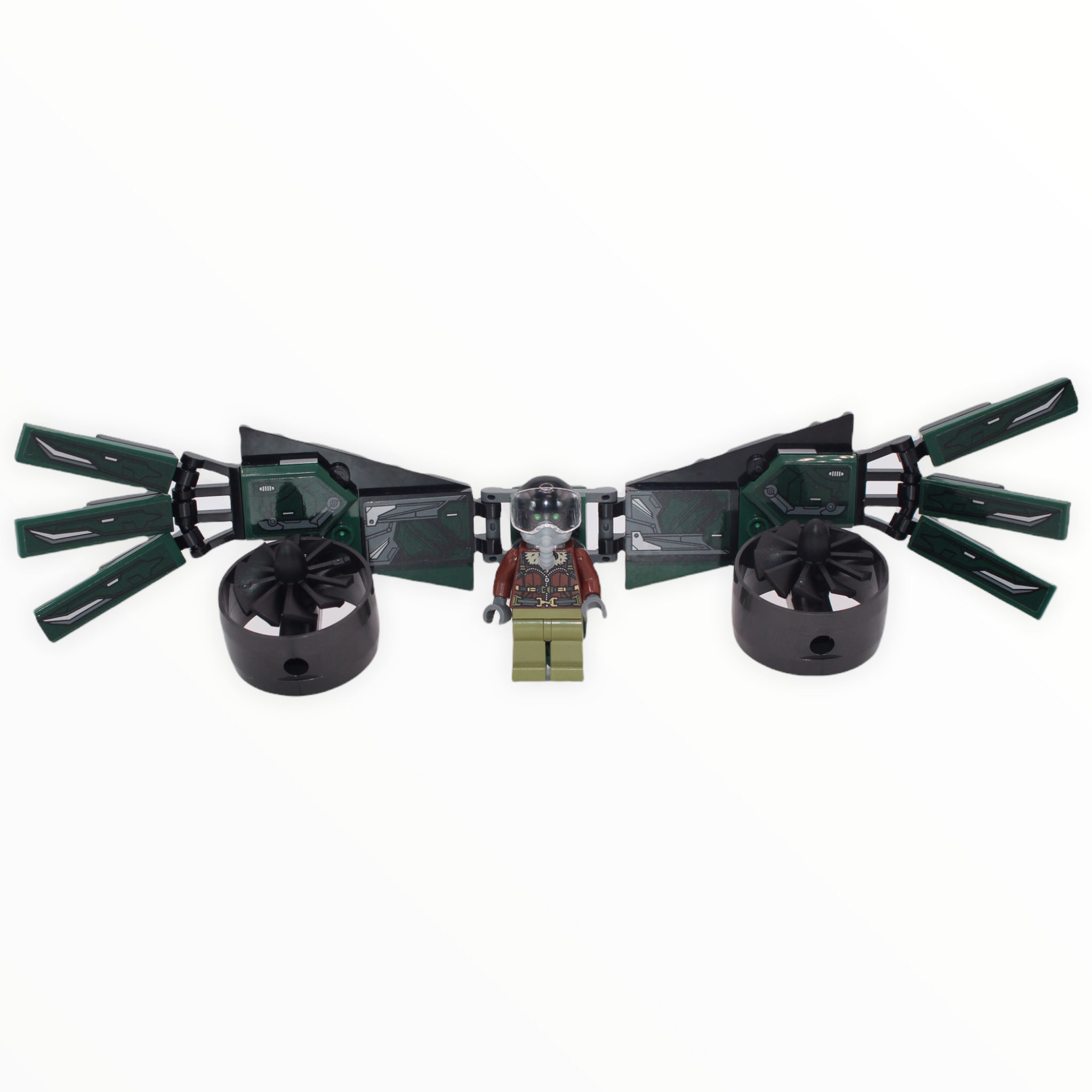 The Vulture (reddish brown bomber jacket, oxygen mask, brick-built wings)