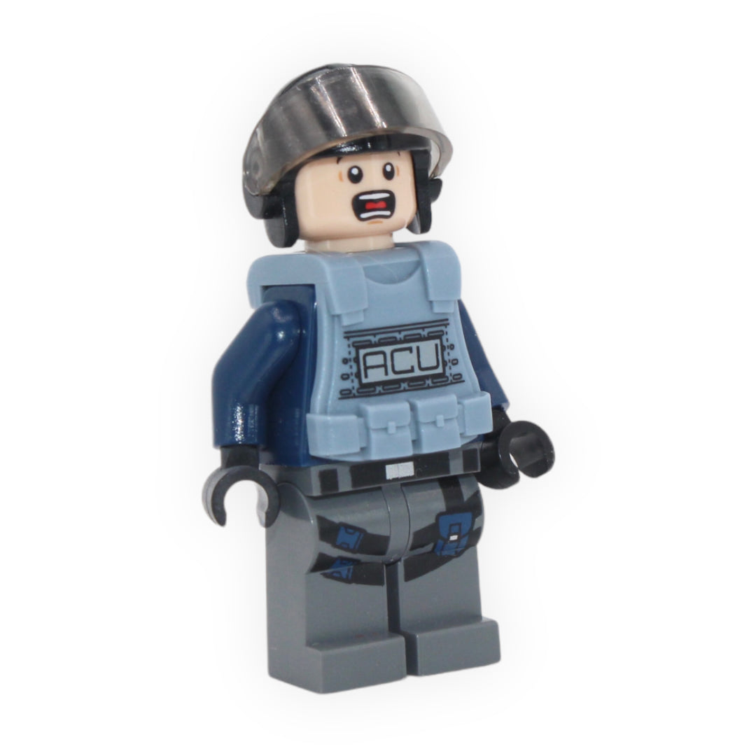 ACU Trooper (vest, black aviator cap with visor, scared)
