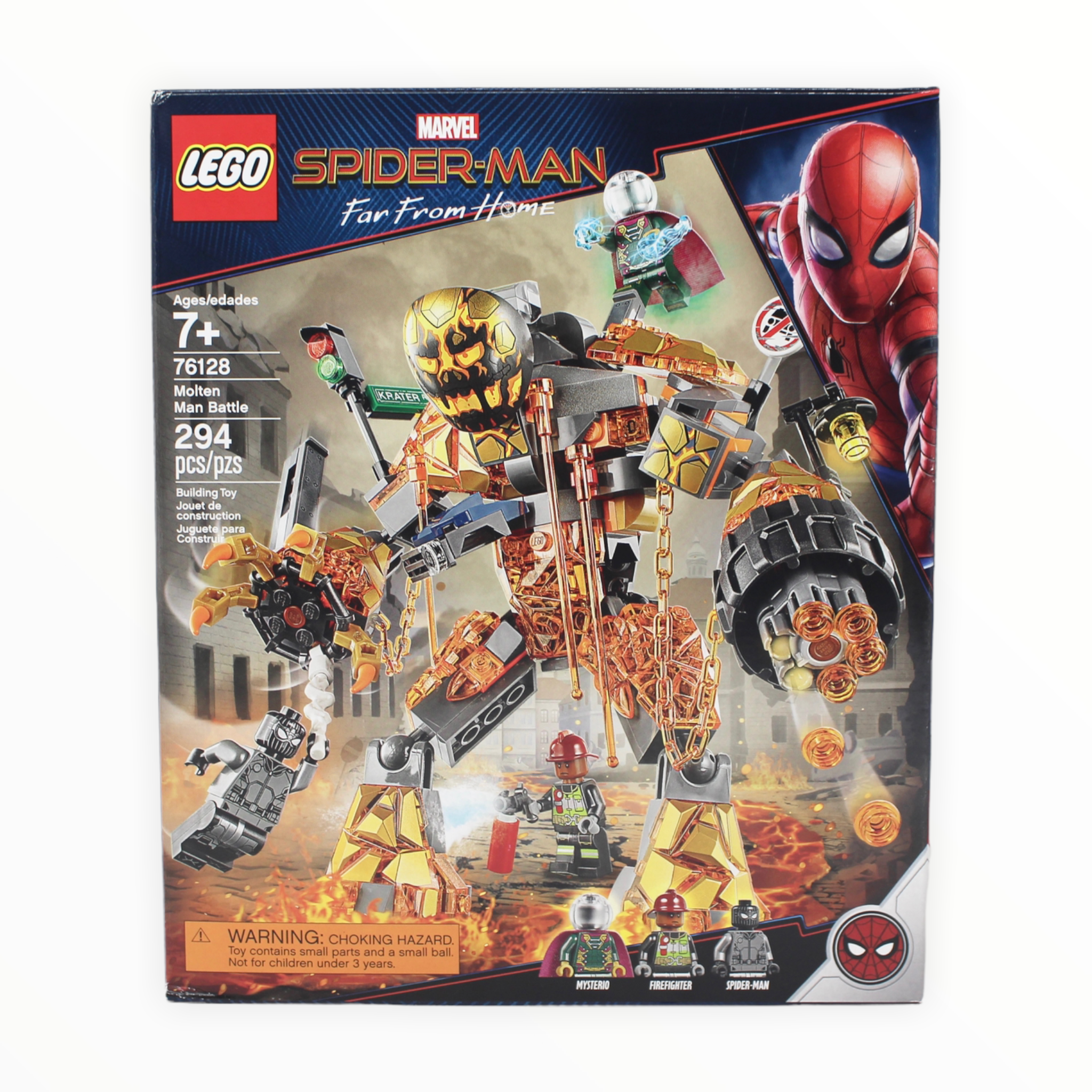 Certified Used Set 76128 Spider Man Far From Home Molten Man Battle
