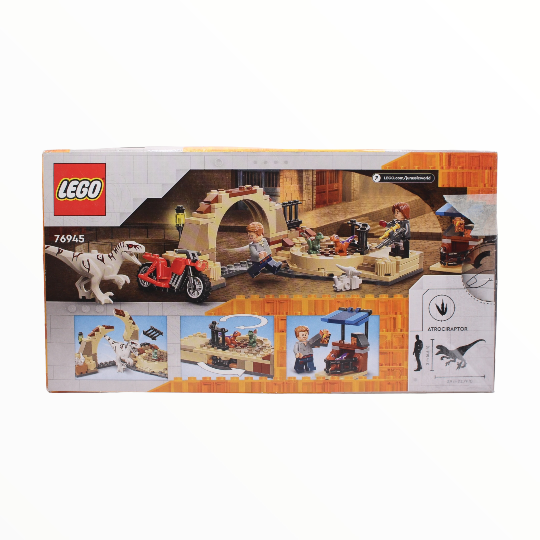 Certified Used Set 76945 Jurassic World Atrociraptor Dinosaur: Bike Chase