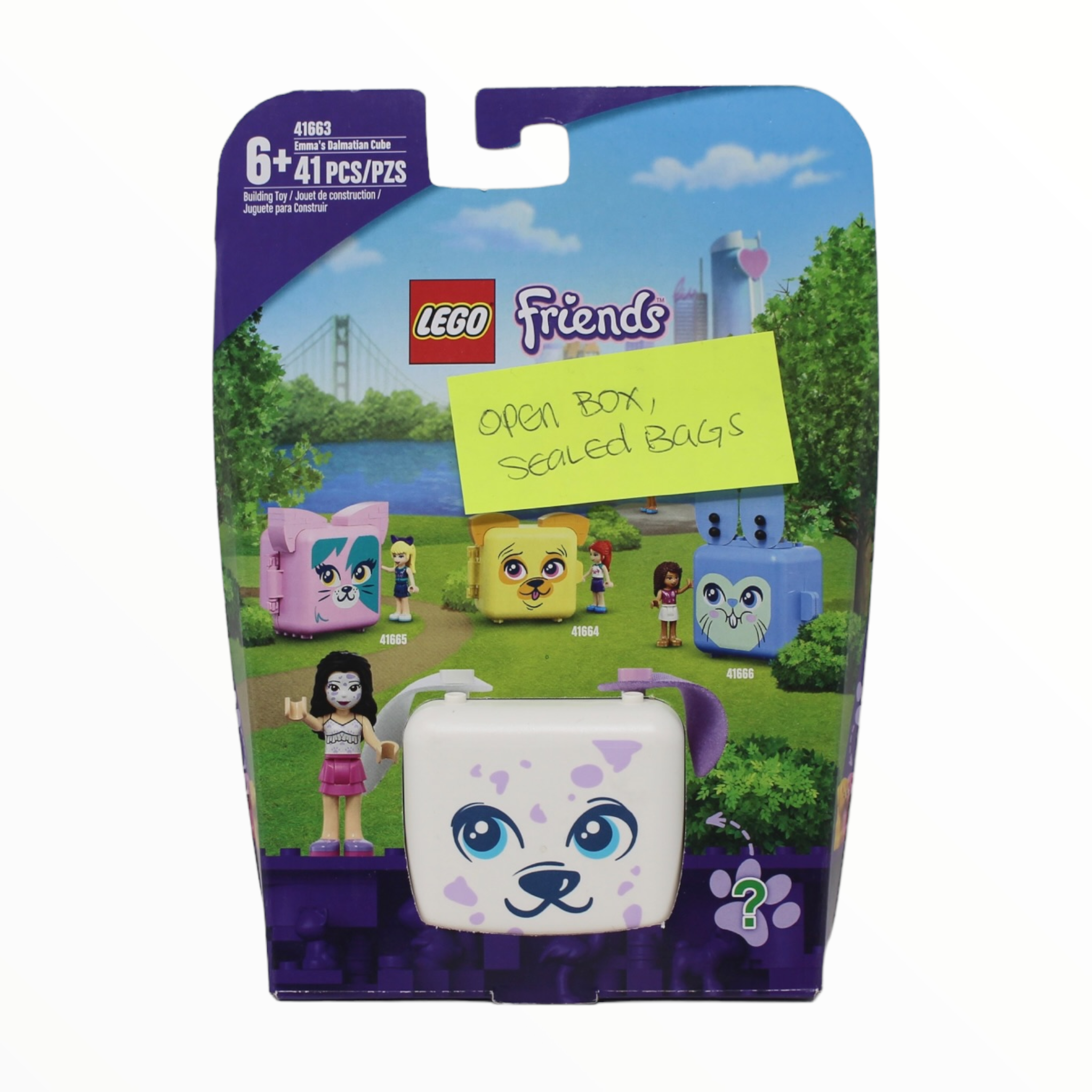 Certified Used Set 41663 Friends Emma’s Dalmatian Cube (open box, sealed bag)