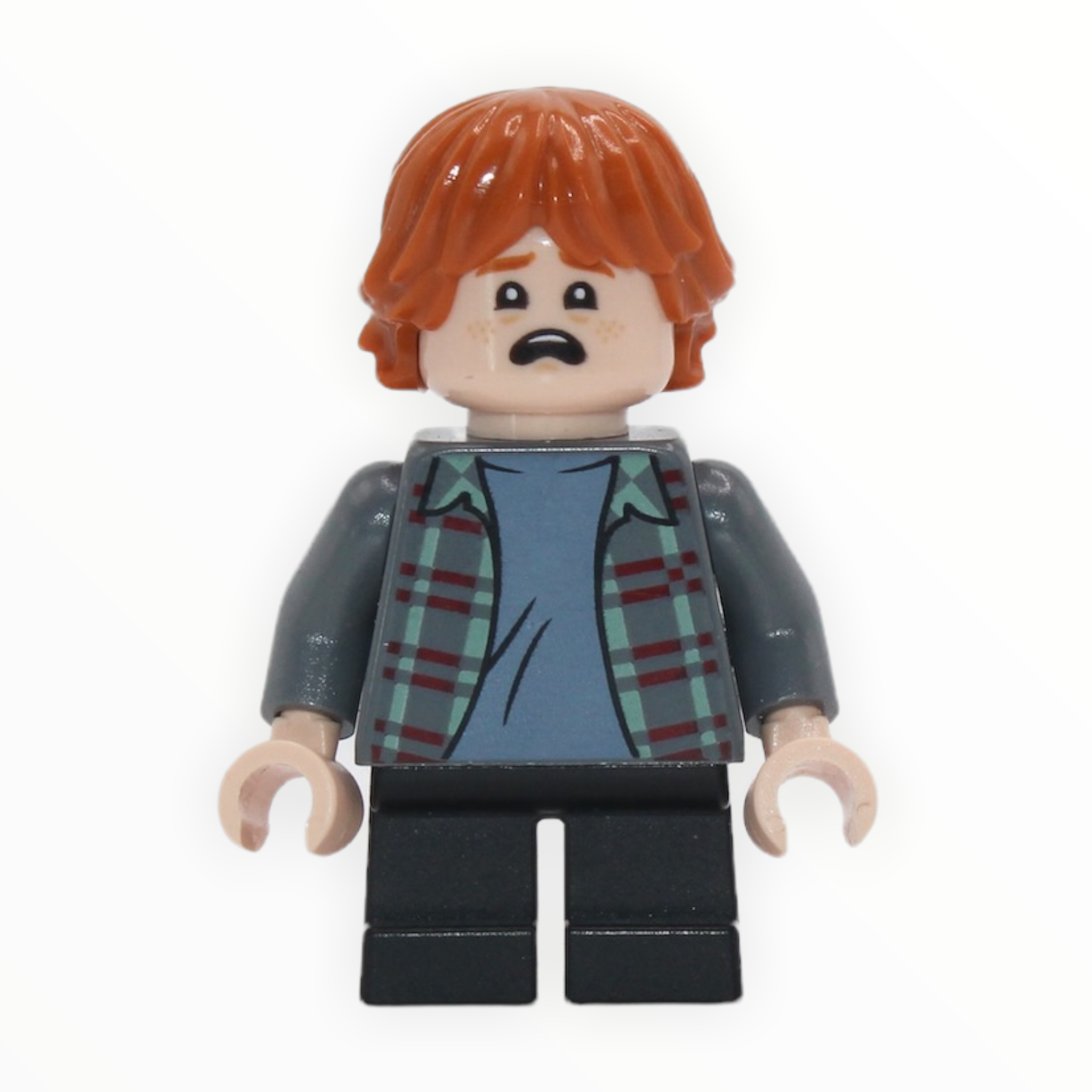 Ron Weasley (dark bluish gray plaid shirt, short legs, 2021)