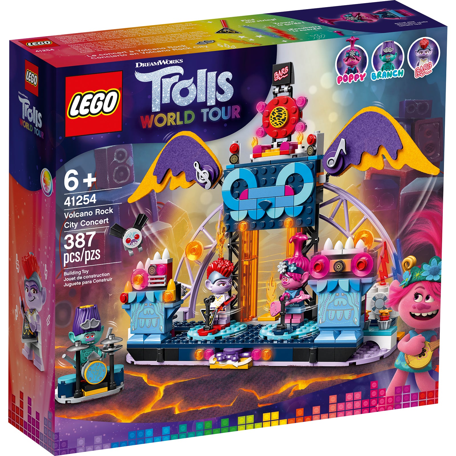 Retired Set 41254 Trolls World Tour Volcano City Concert