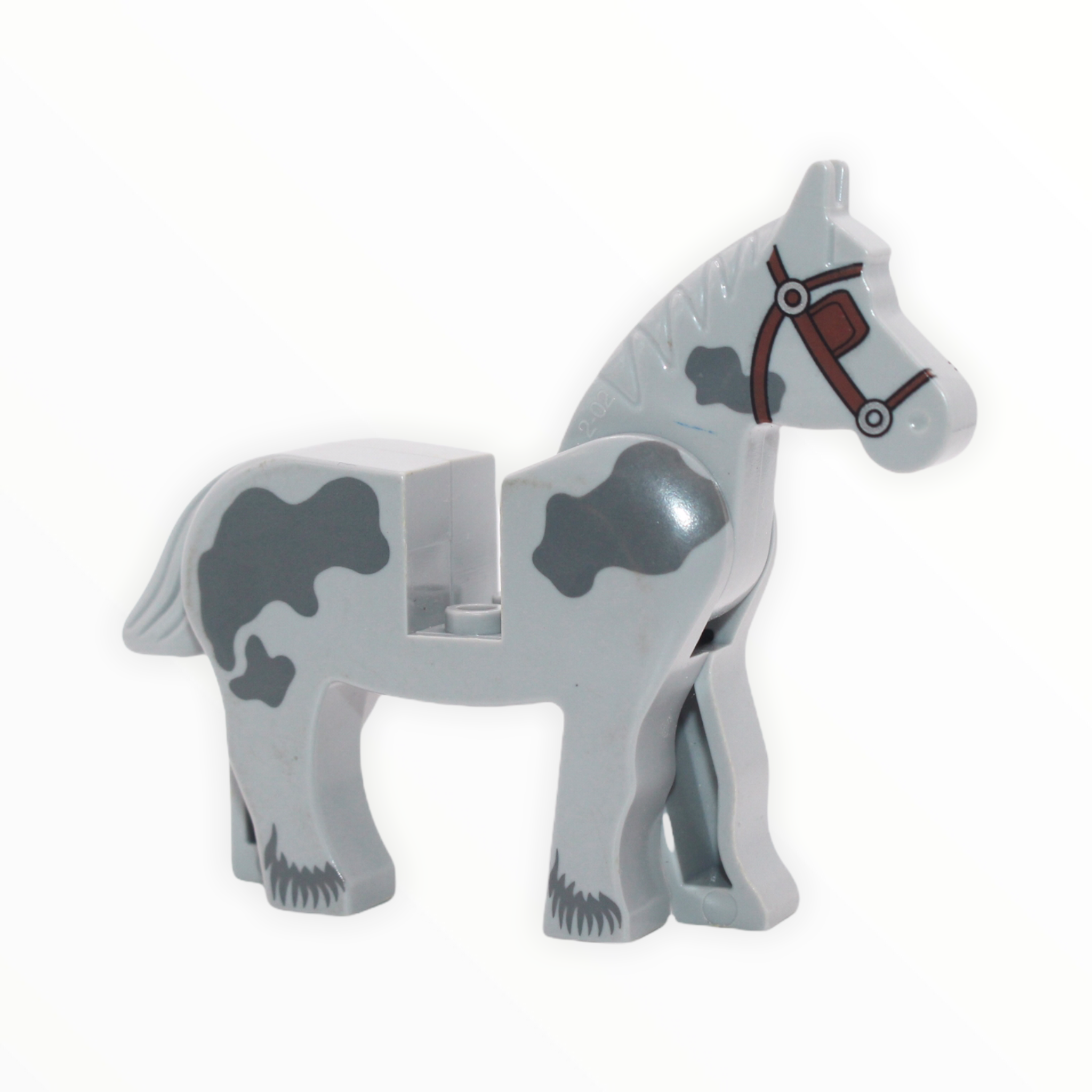 Light Gray Horse (dark gray spots, covered eyes)