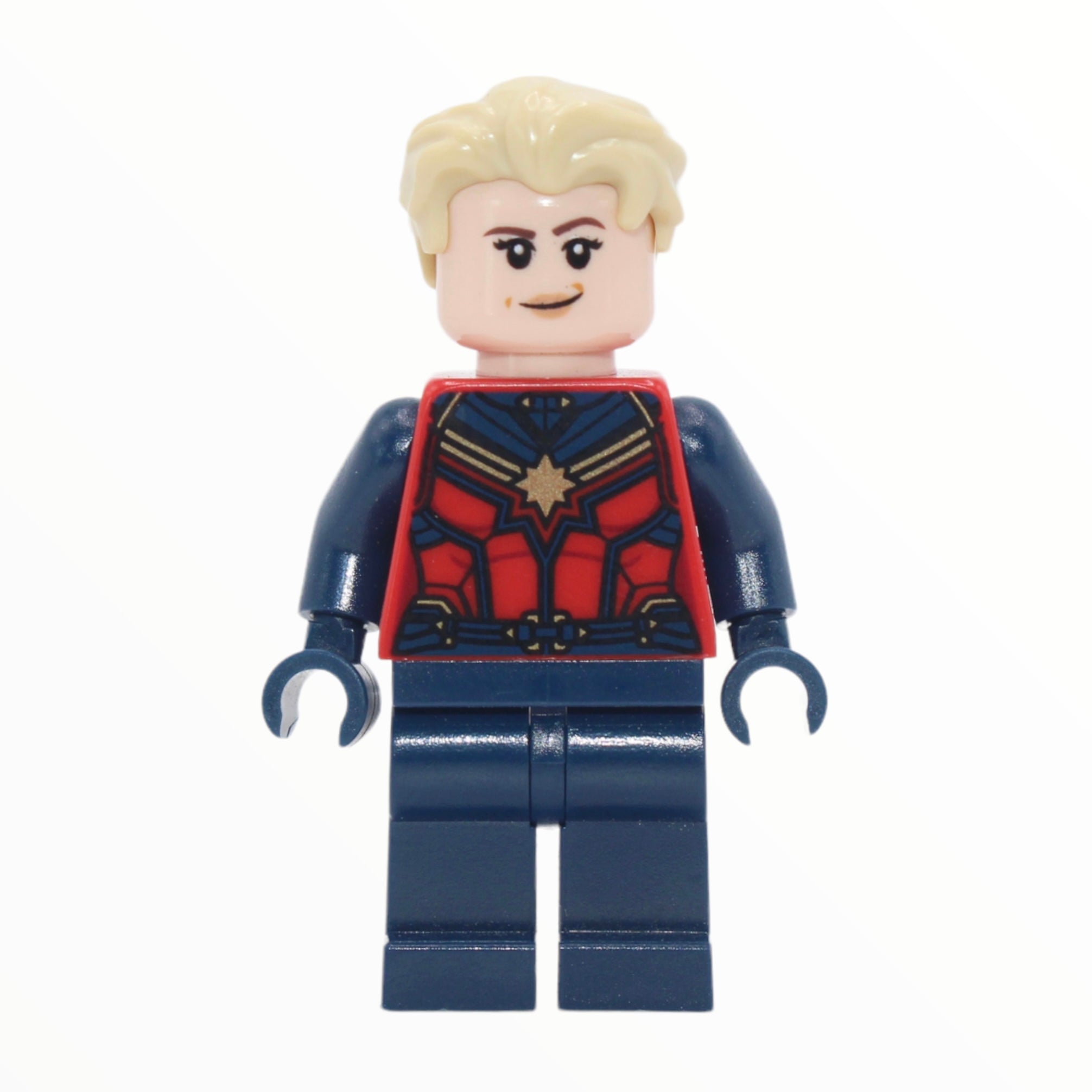 Captain Marvel (red torso, dark blue arms and hands, 2021)