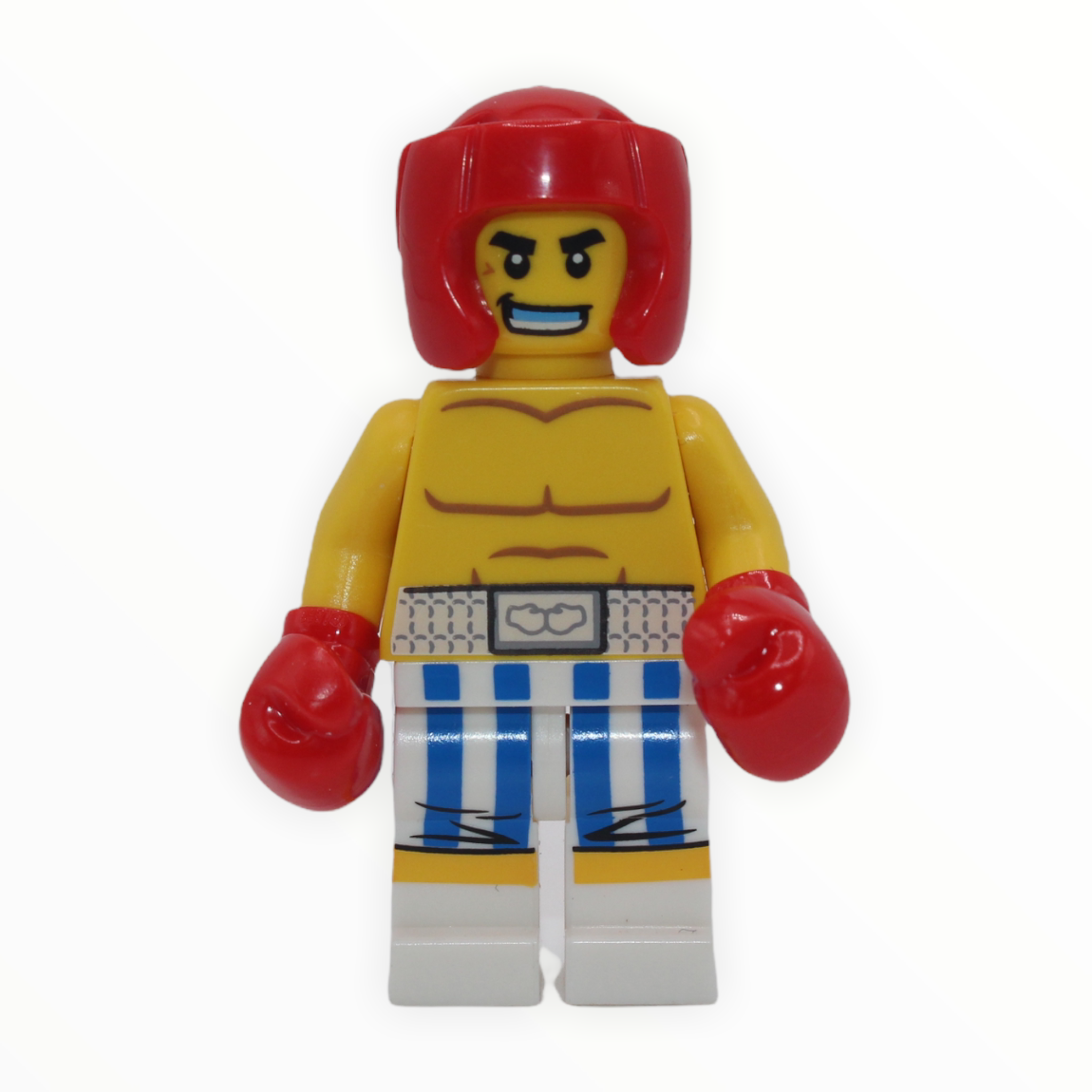 Boxer (blue and white trunks)