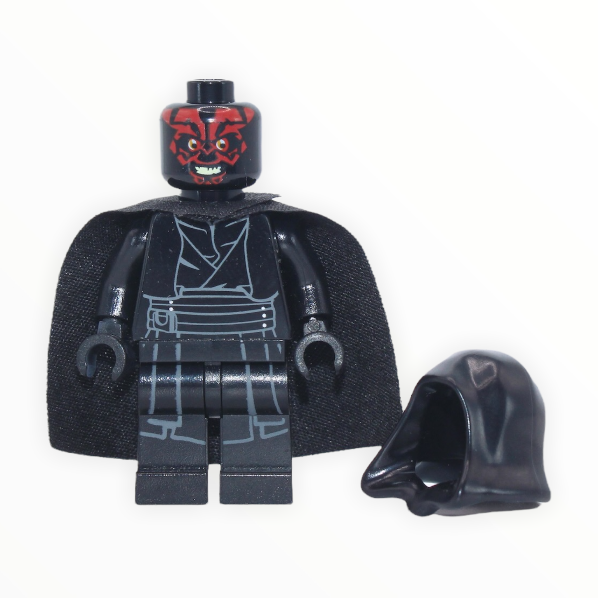 Darth Maul (evil smile, hood, stiff cape)