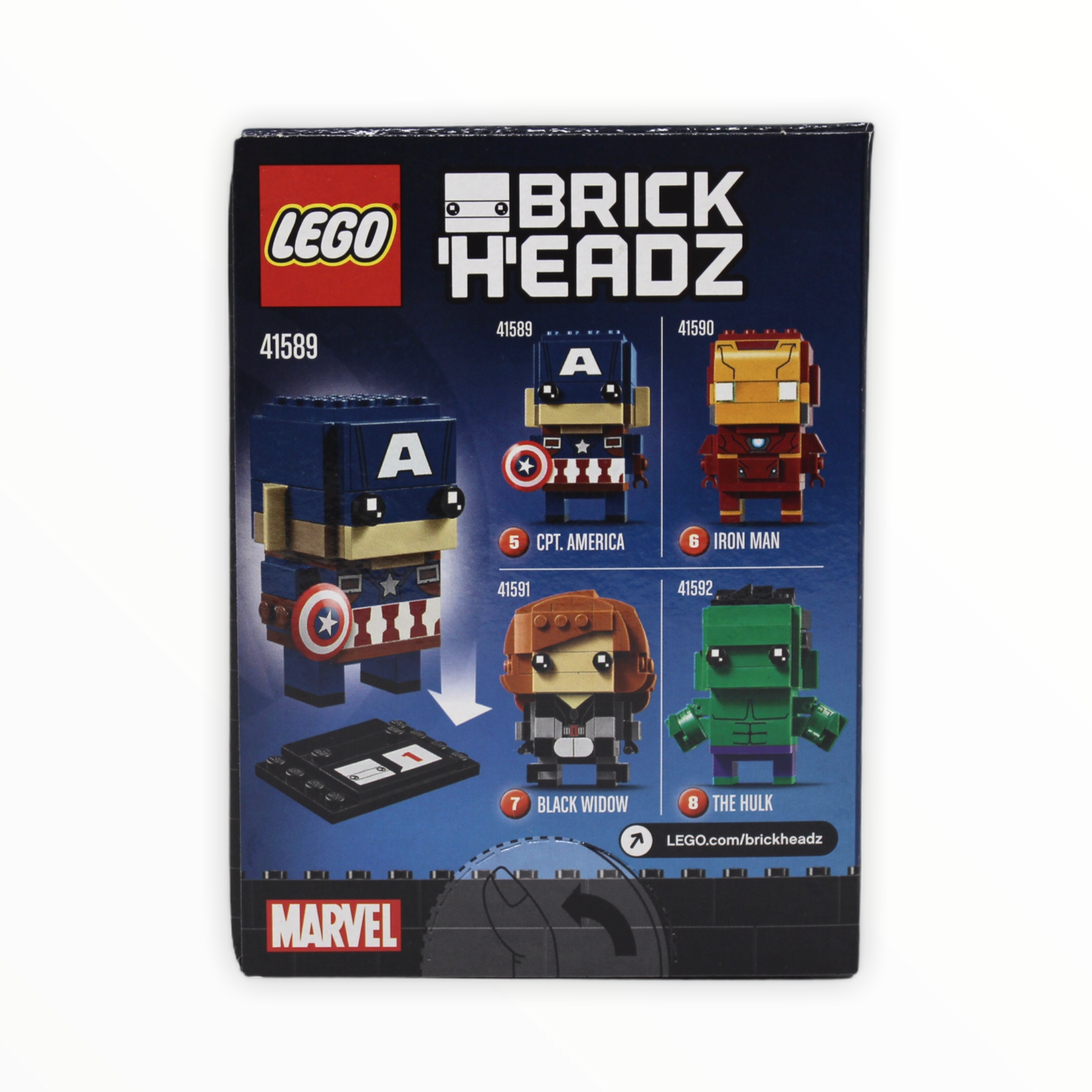 Retired Set 41589 Marvel BrickHeadz Captain America