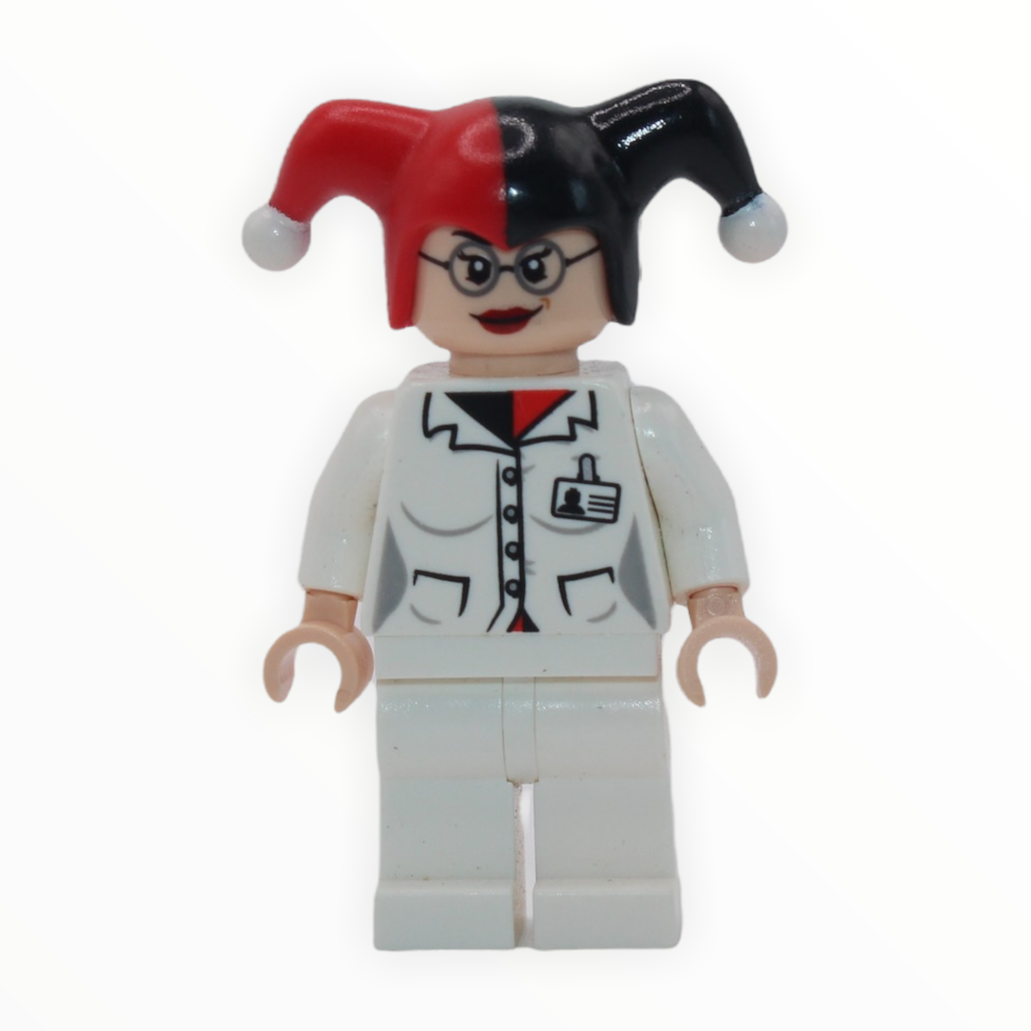 Harleen Quinzel (2012, red and black jester cap)