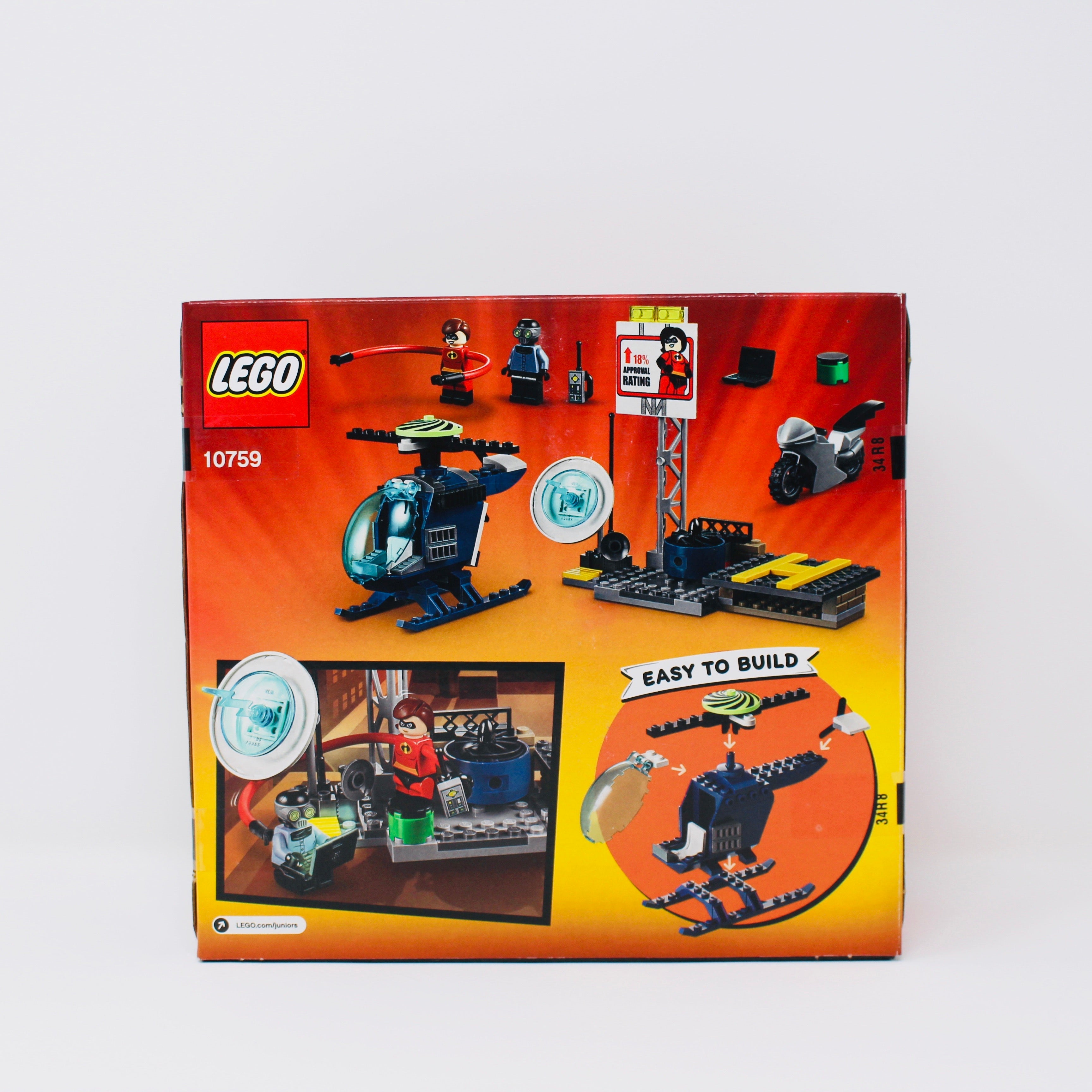 Retired Set 10759 Incredibles 2 Juniors Elastigirls Rooftop Pursuit