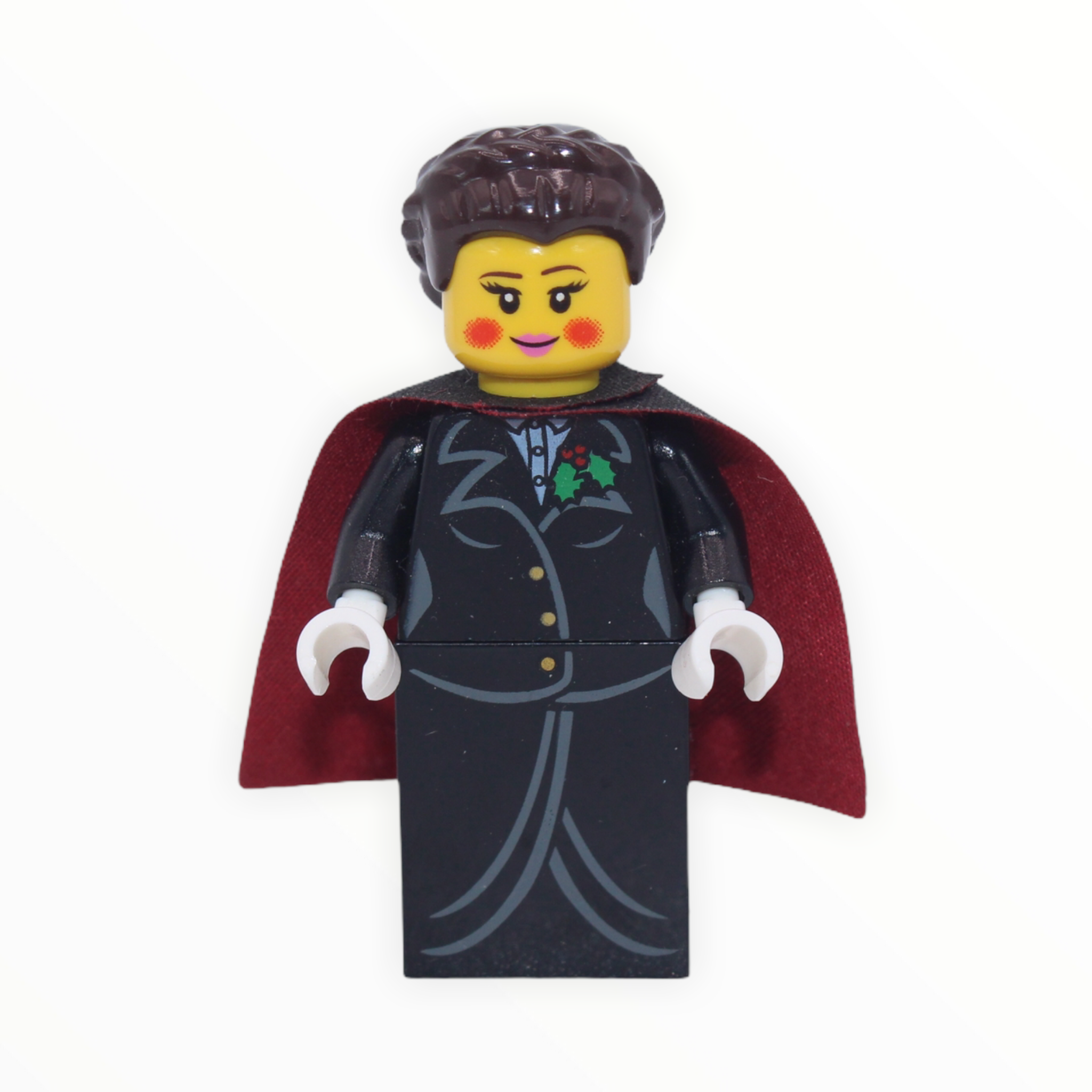 Caroler (gold buttons and holly pin, cape)