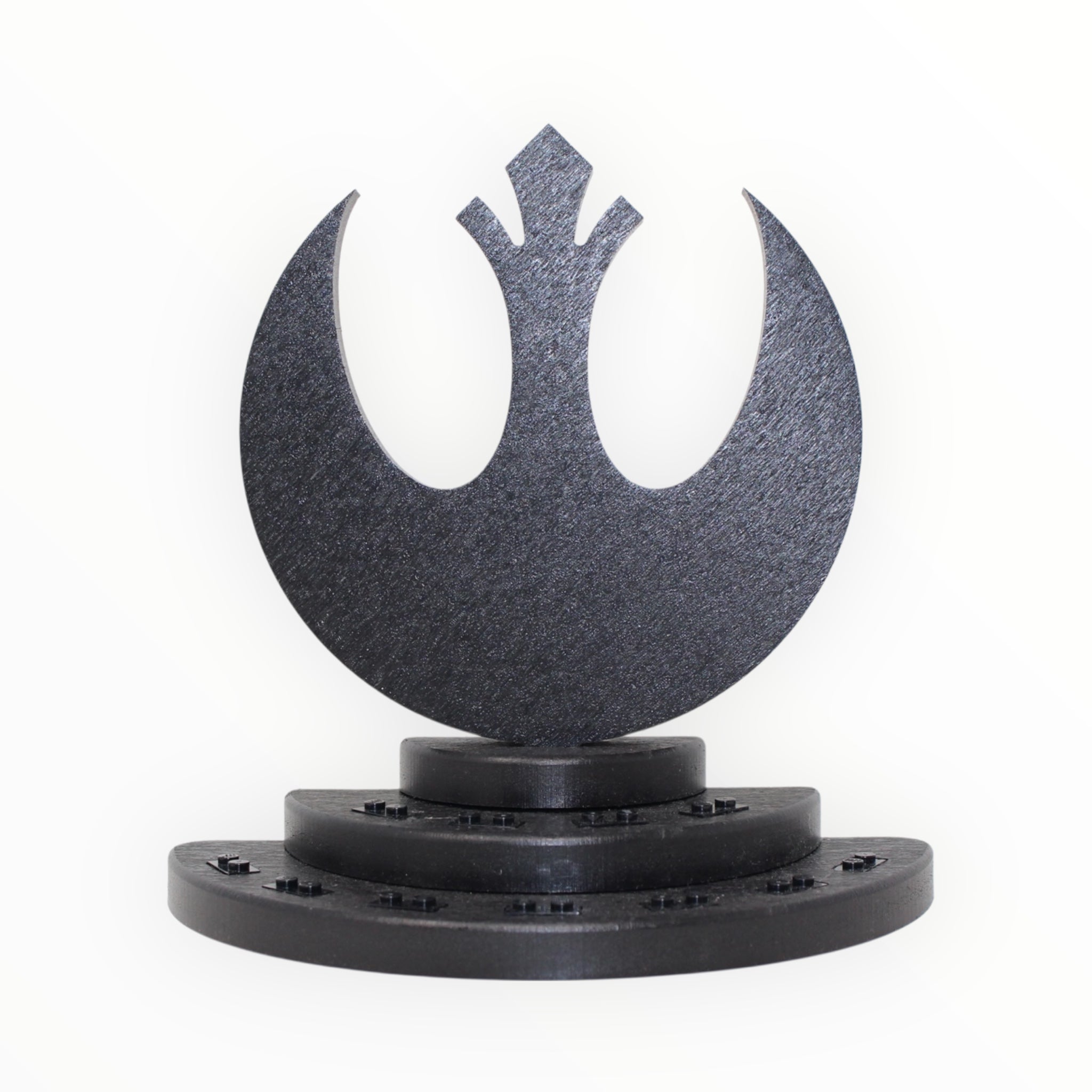 Star Wars Rebel-themed Display Stand (black symbol, black studs)