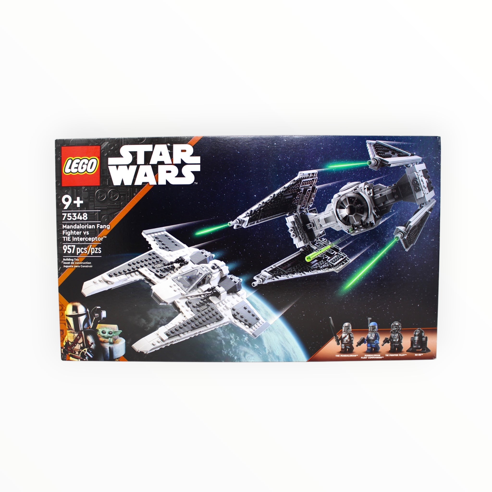 Retired Set 75348 Star Wars Mandalorian Fang Fighter vs. TIE Interceptor