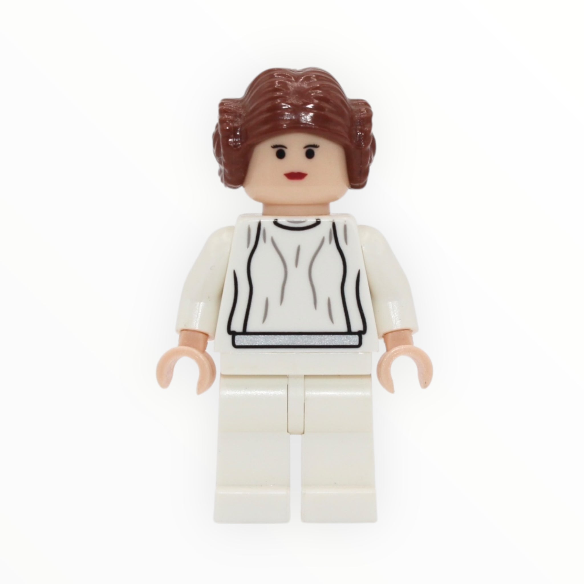 Princess Leia Organa (light nougat, white dress, small black eyes, 2007)
