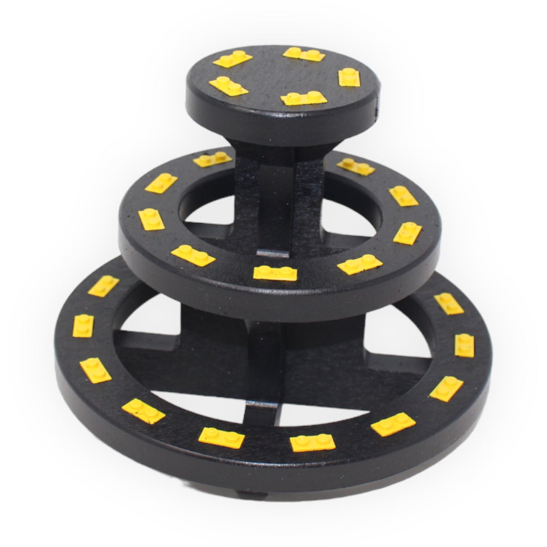 Round 3-Tier Minifigure Display Stand (yellow studs)