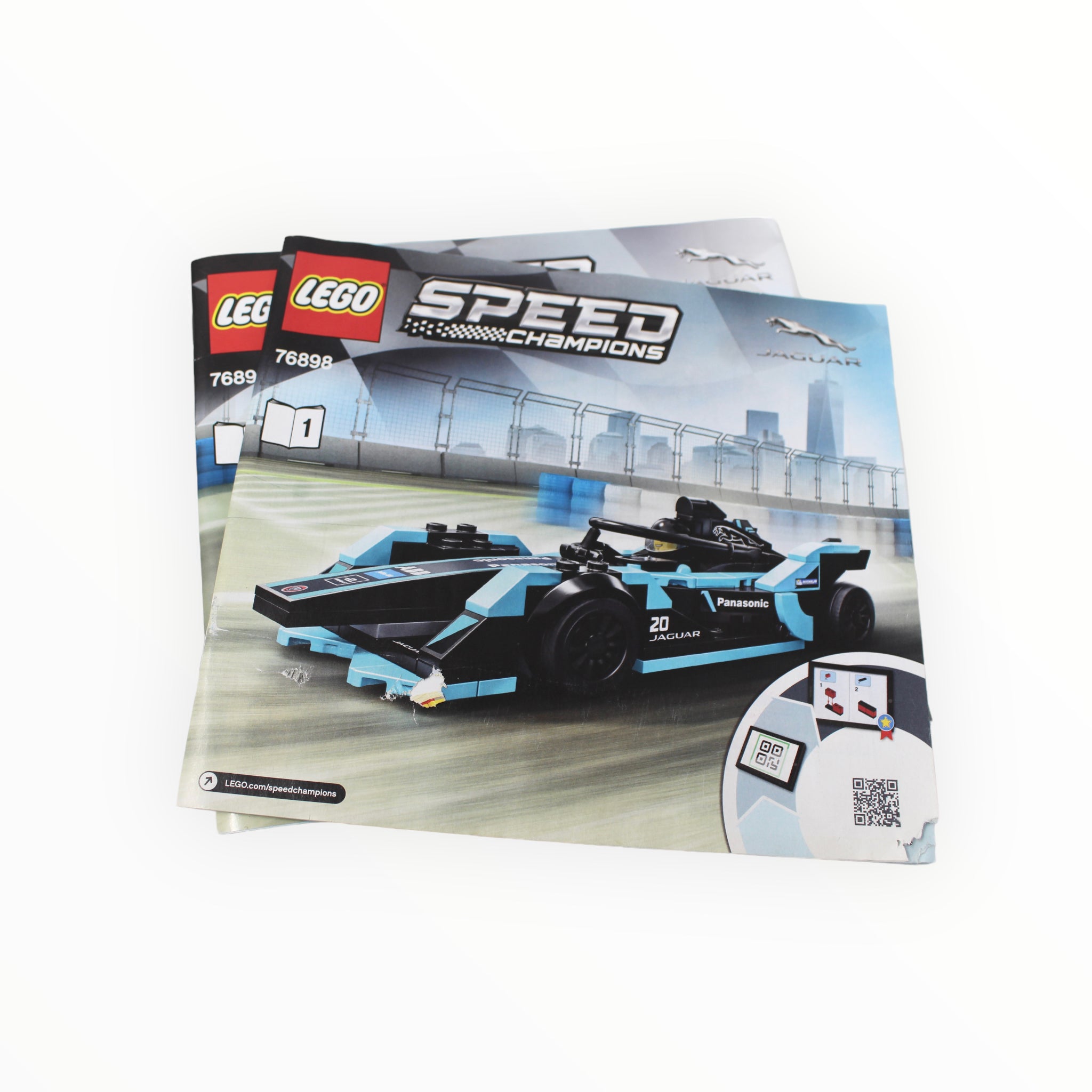 Used Set 76898 Speed Champions Formula E Panasonic Jaguar Racing GEN2 Car Jaguar I PACE eTROPHY