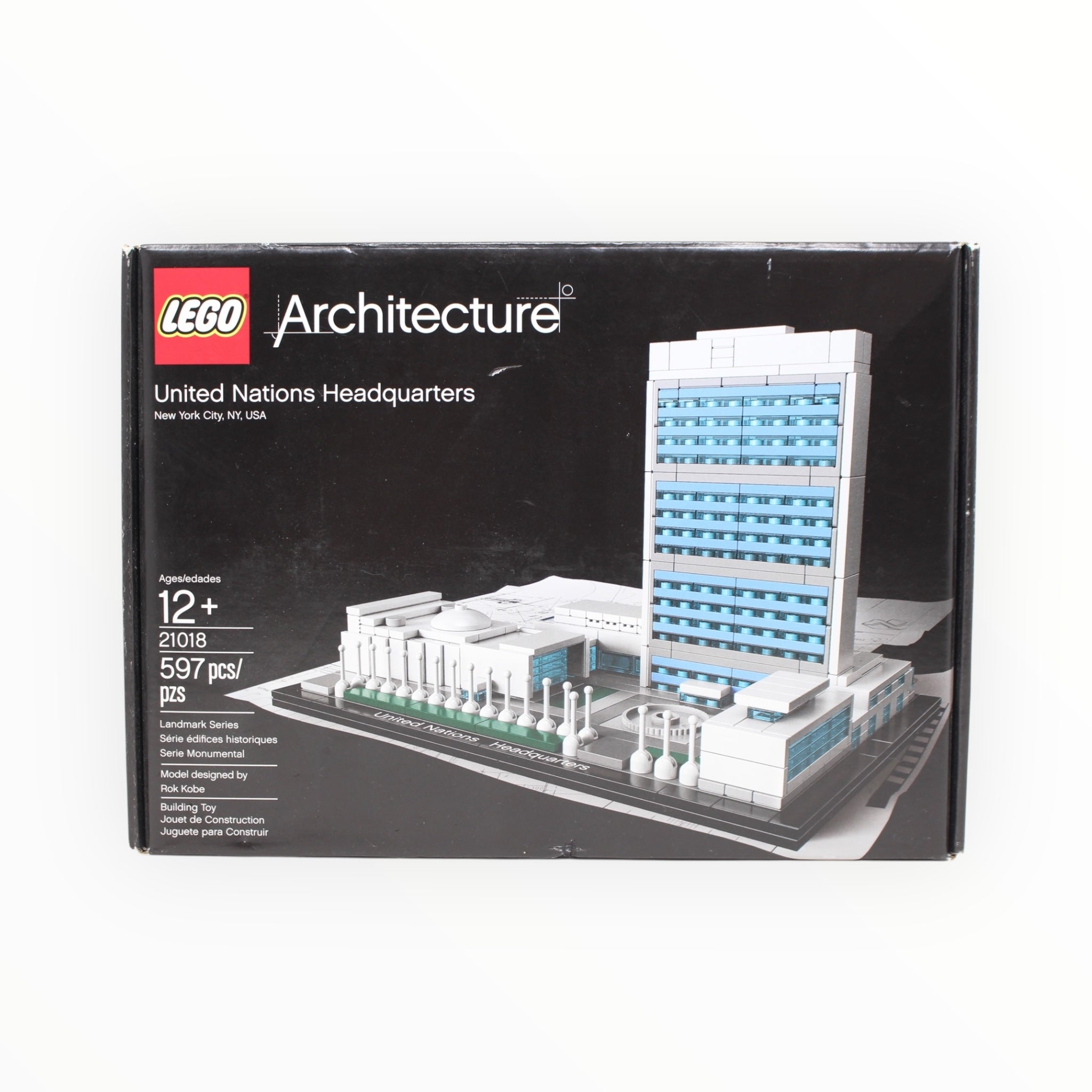 Retired Set 21018 Architecture United Nations Headquarters (damaged box)