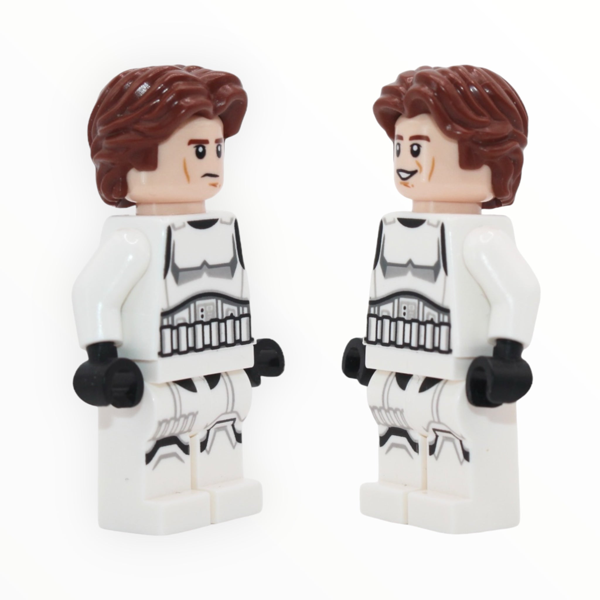 Han Solo (Stormtrooper outfit, wavy hair, shoulder belts, 2022)