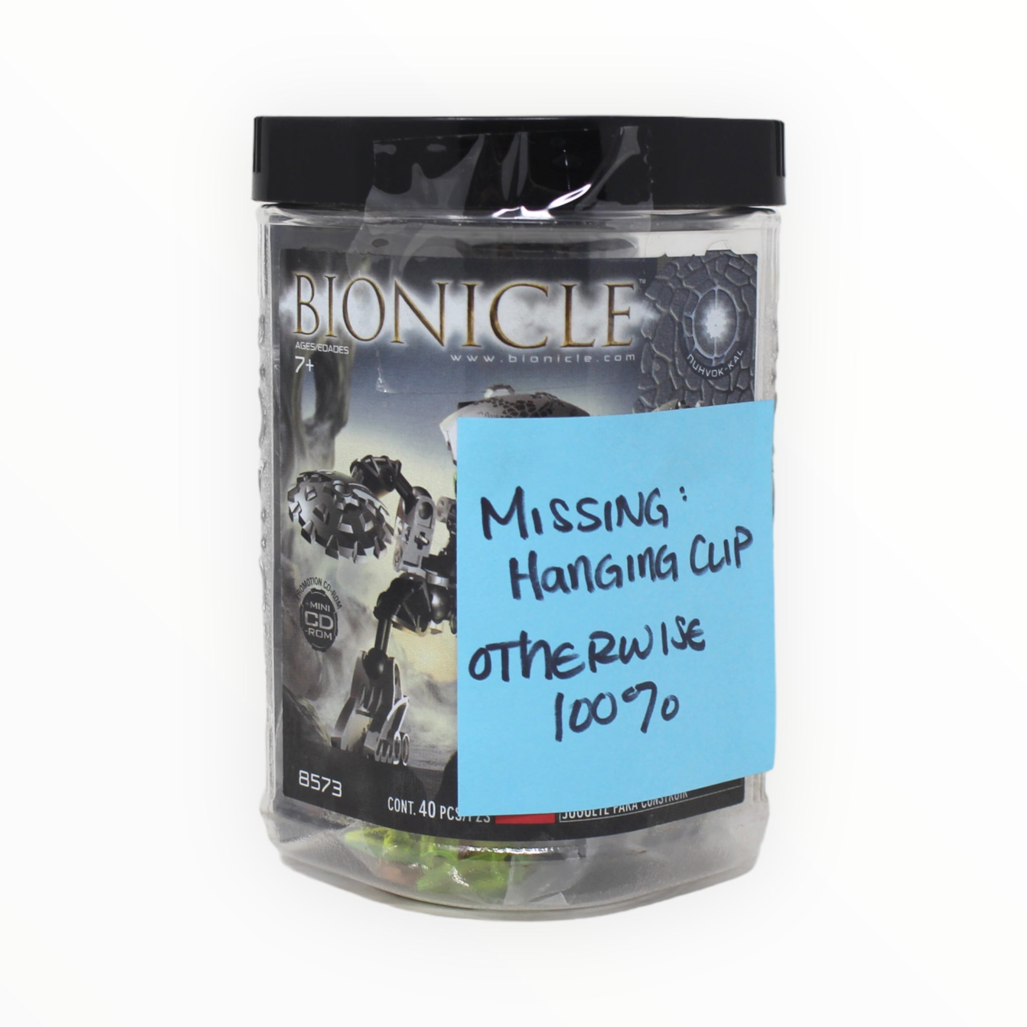 Certified Used Set 8573 Bionicle Nuhvok-Kal (missing canister clip only)