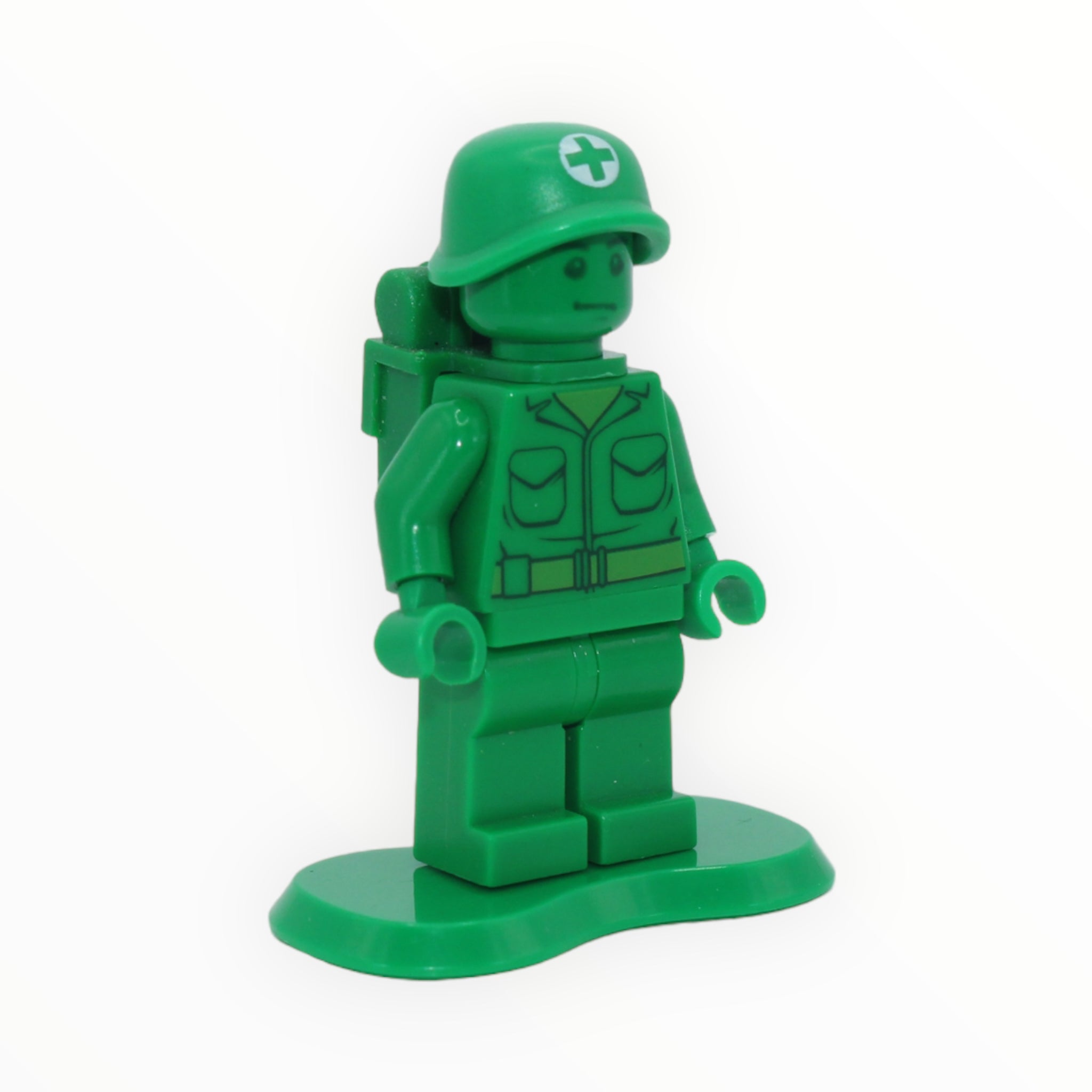 Green Army Man Medic (Toy Story, with green backpack and green stand)