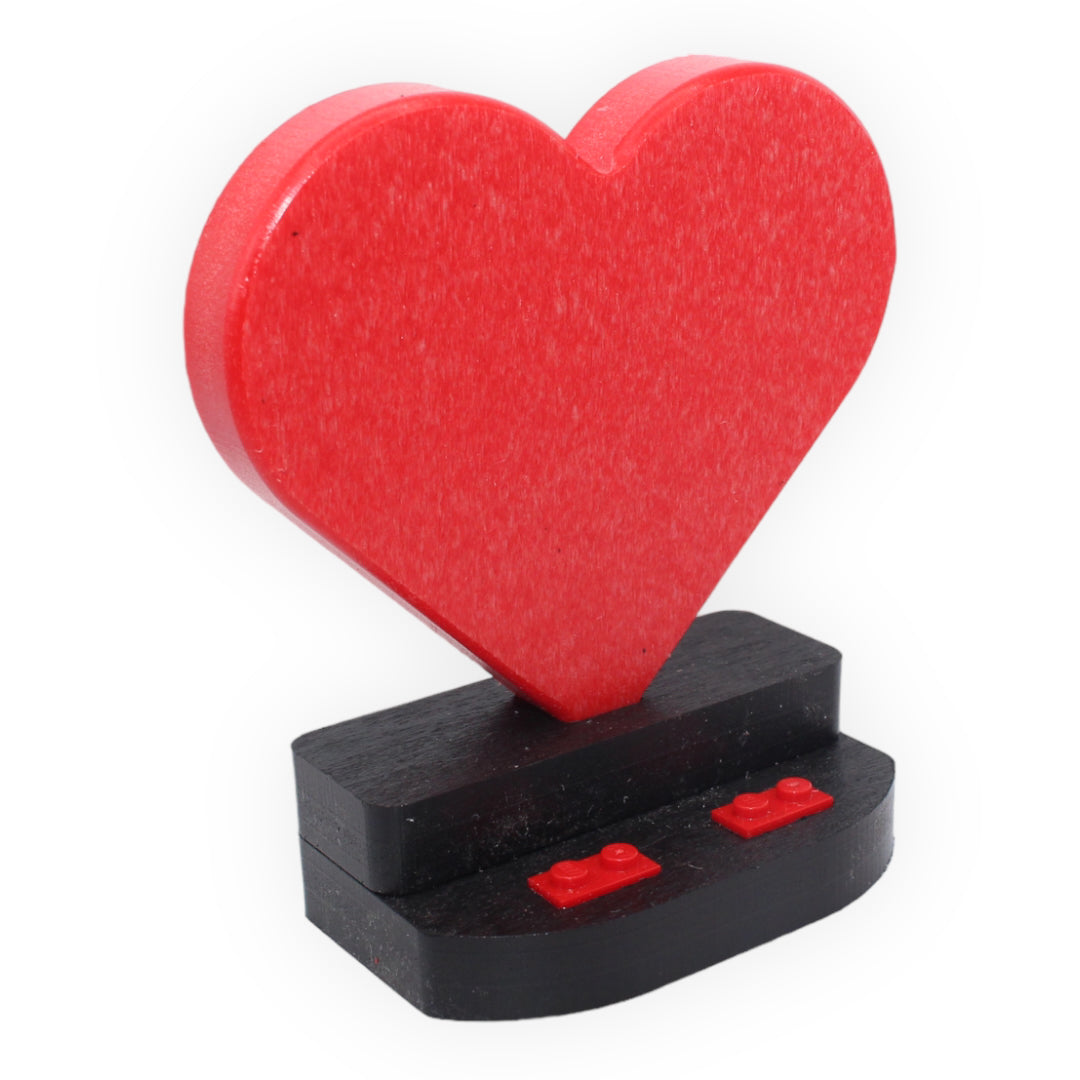 Heart-Shaped Minifigure Display Stand - Red