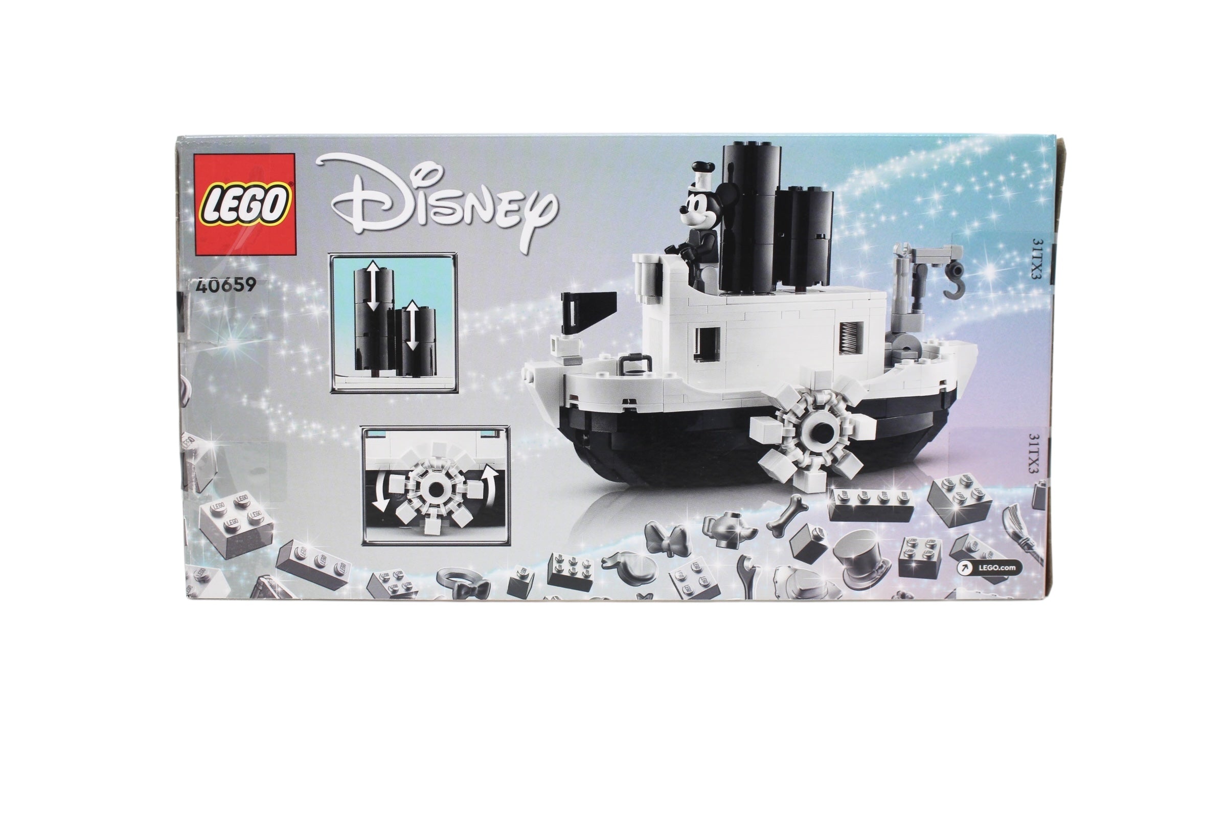 Certified Used Set 40659 Disney Mini Steamboat Willie (bags 2 and 3 sealed)