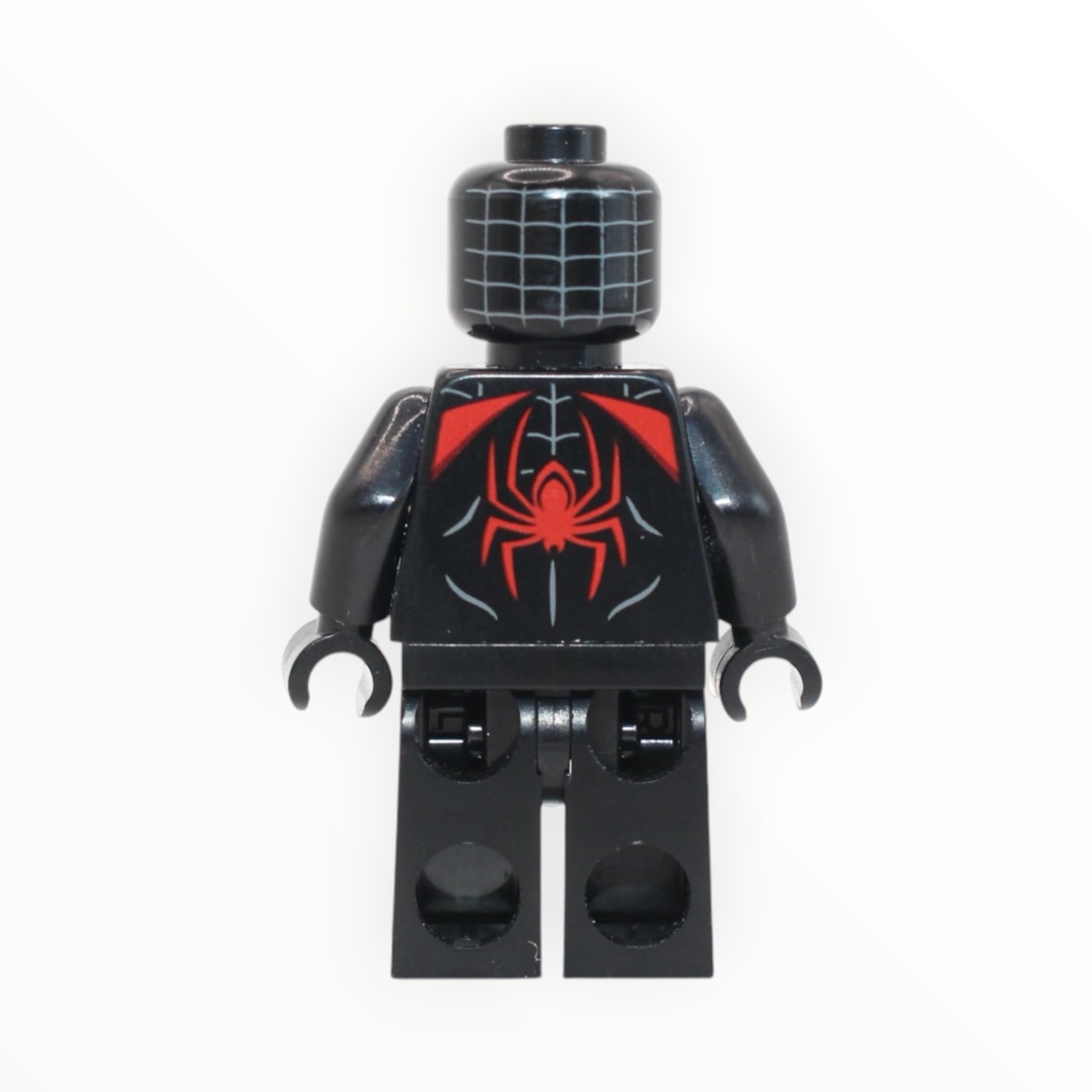 Spider-Man Miles Morales (dark bluish gray webbing, black hands, no belt, 2026)