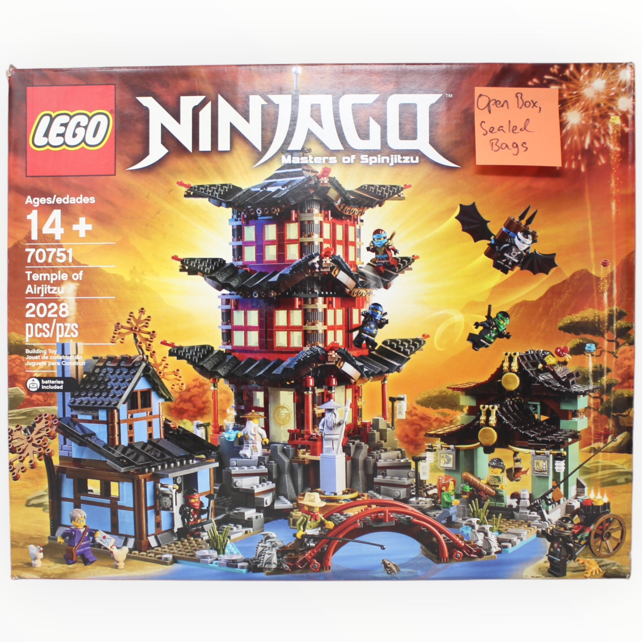 Certified Used Set Set 70751 Ninjago Temple of Airjitzu (open box, sealed bags)