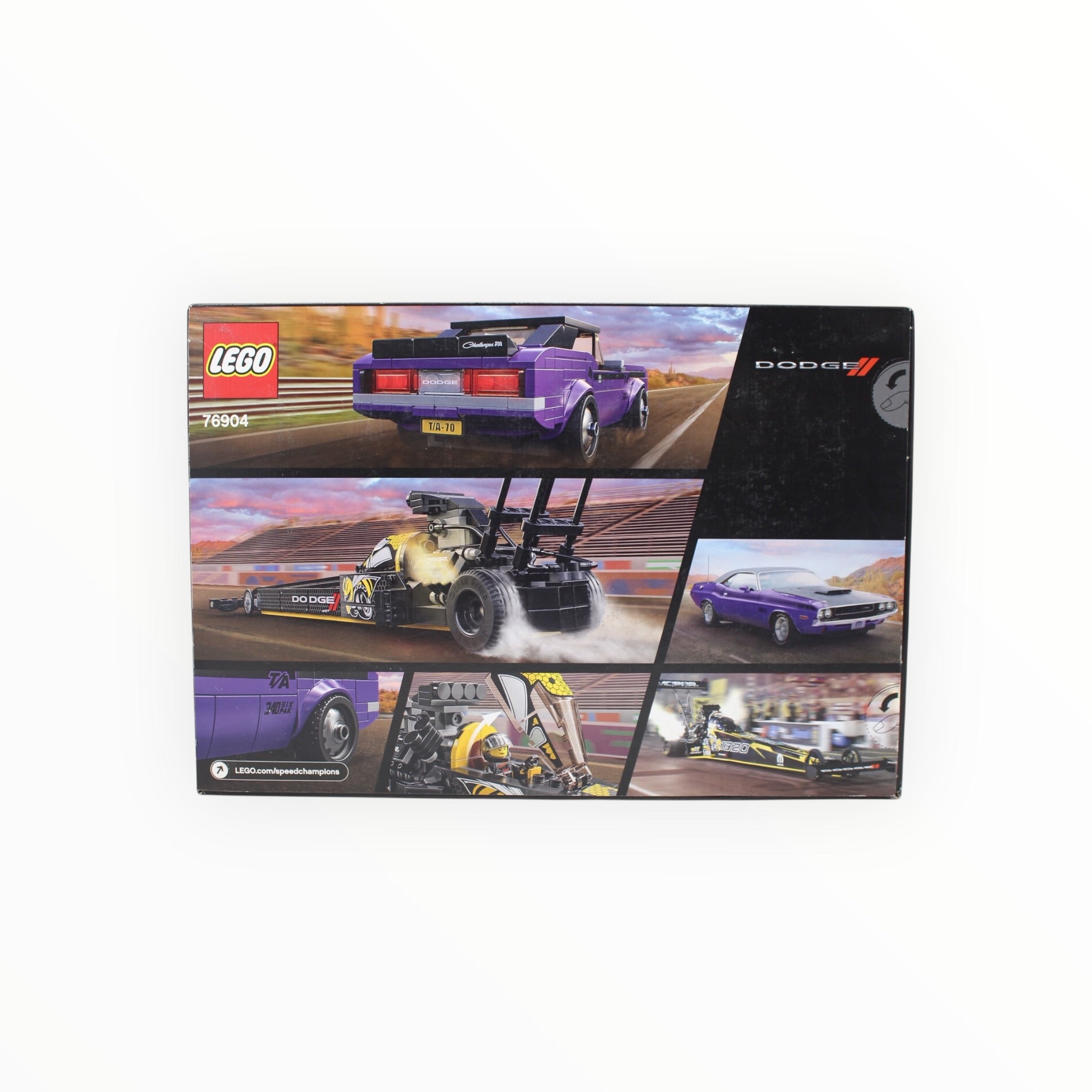 Retired Set 76904 Speed Champions Mopar Dodge//SRT Top Fuel Dragster and 1970 Dodge Challenger T/A