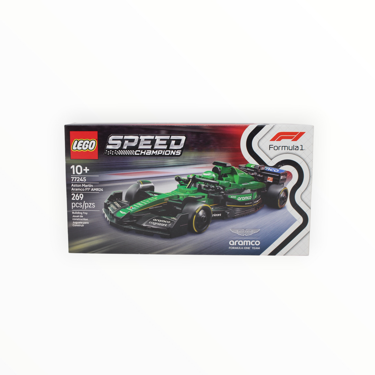 Certified Used Set 77245 Speed Champions Aston Martin Aramco F1 AMR24 Race Car