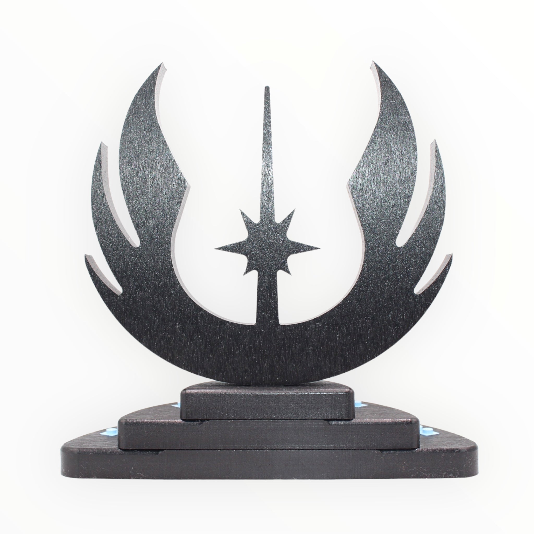 Star Wars Jedi-Themed Minifigure Display Stand (black symbol with blue studs)