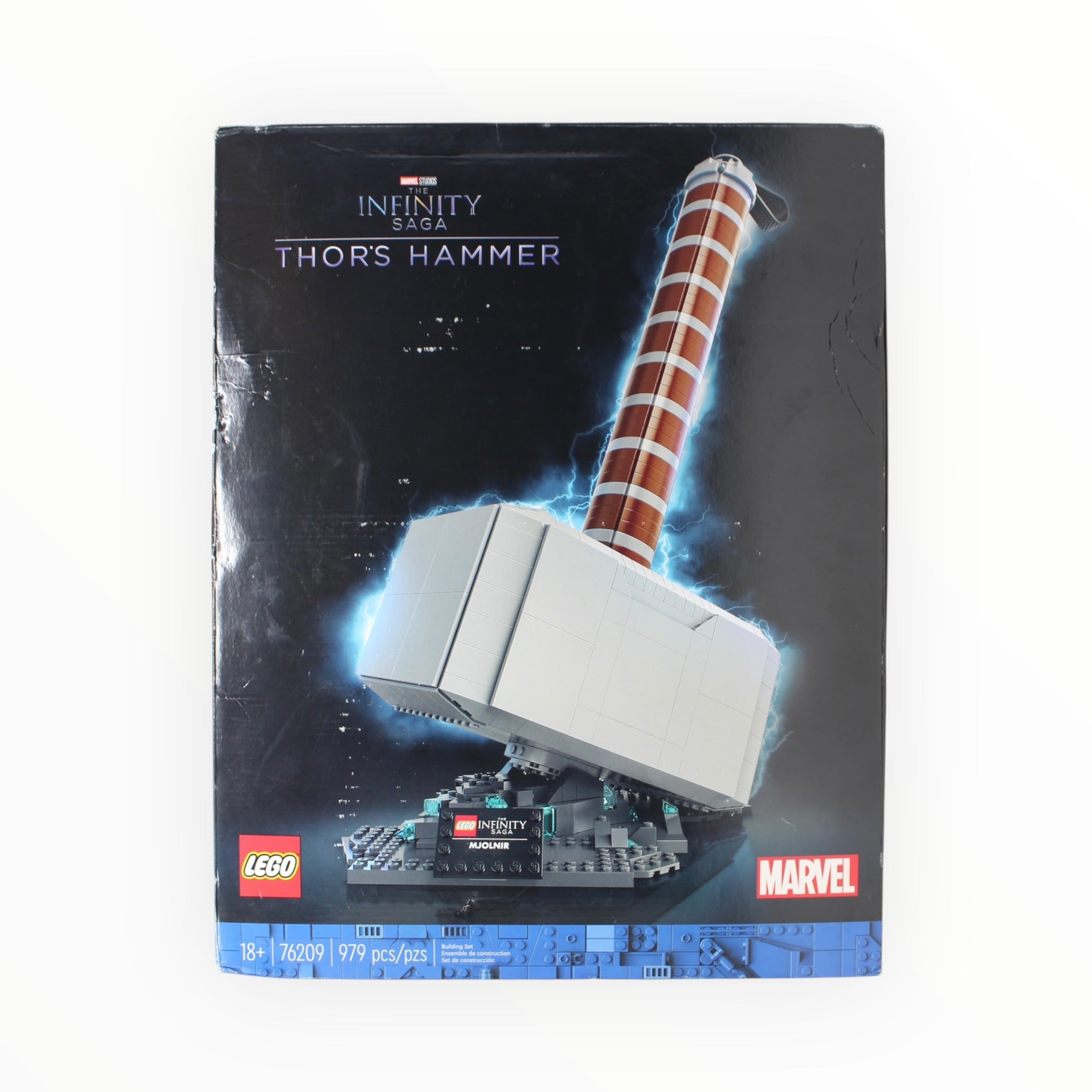 Certified Used Set 76209 Infinity Saga Thor’s Hammer (open box, sealed bags, damaged box)