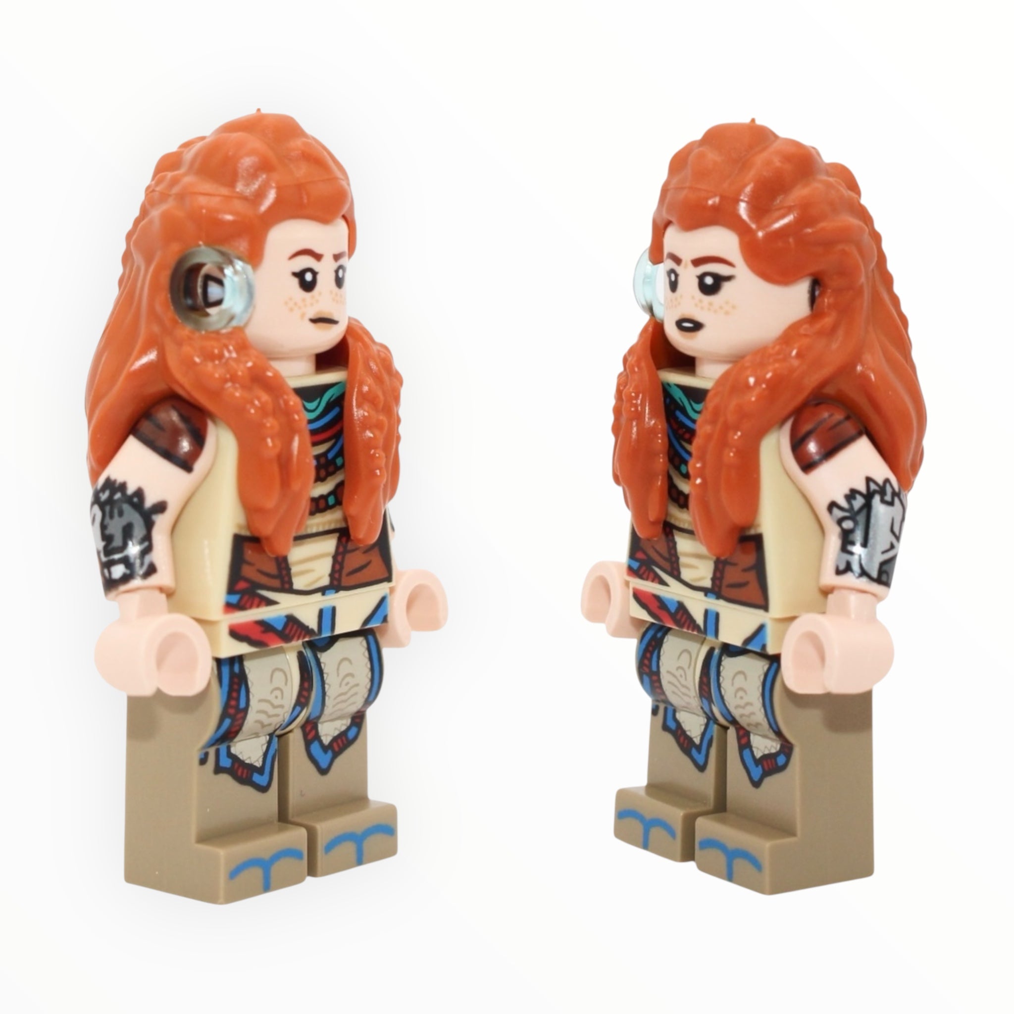 Aloy (Horizon: Forbidden West, lopsided closed mouth / surprised open mouth, 2022)