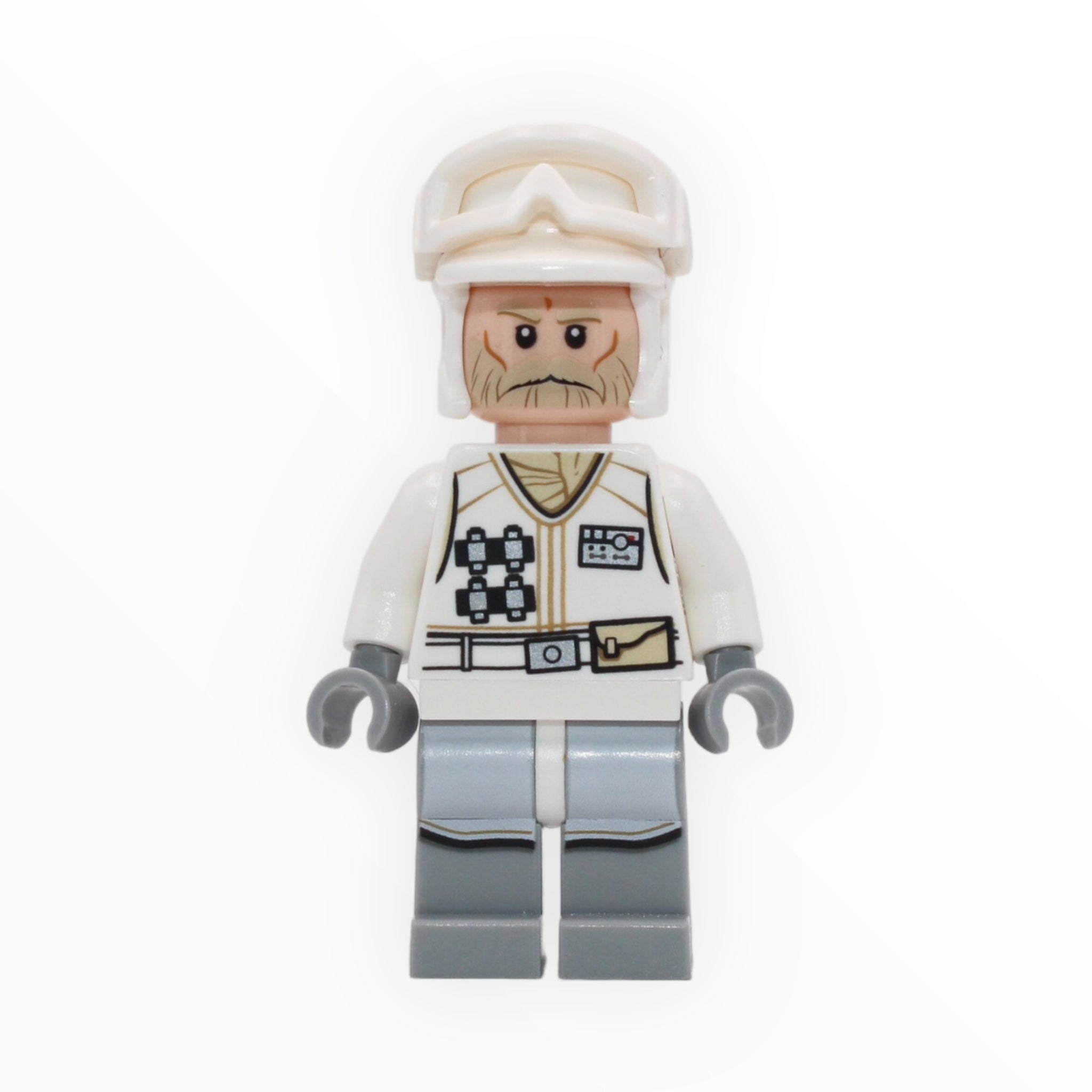 Hoth Rebel Trooper (white uniform and hat, tan beard, printed light bluish gray legs, 2016)