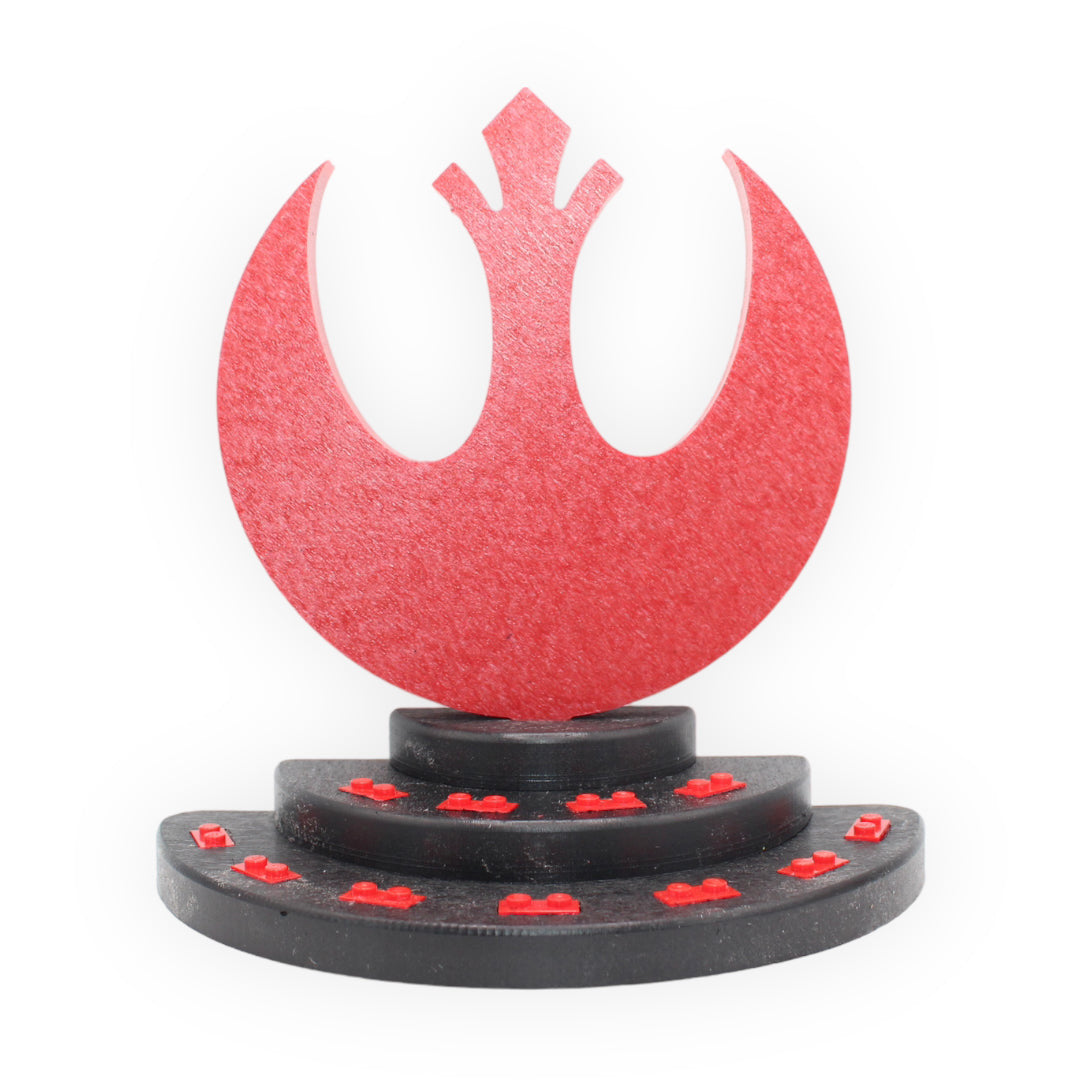 Star Wars Rebel-themed Display Stand (red symbol, red studs)