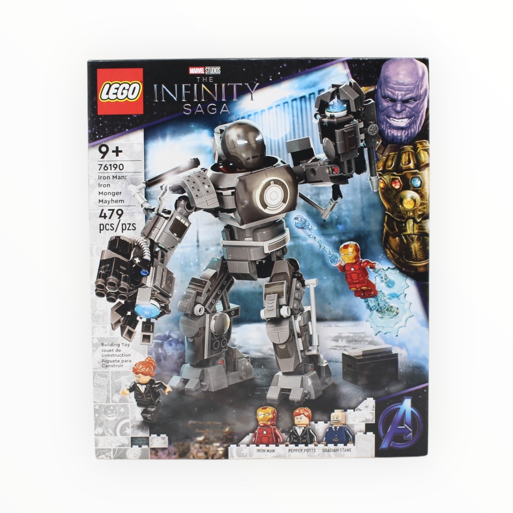 Retired Set 76190 Infinity Saga Iron Man: Iron Monger Mayhem (slight box damage)