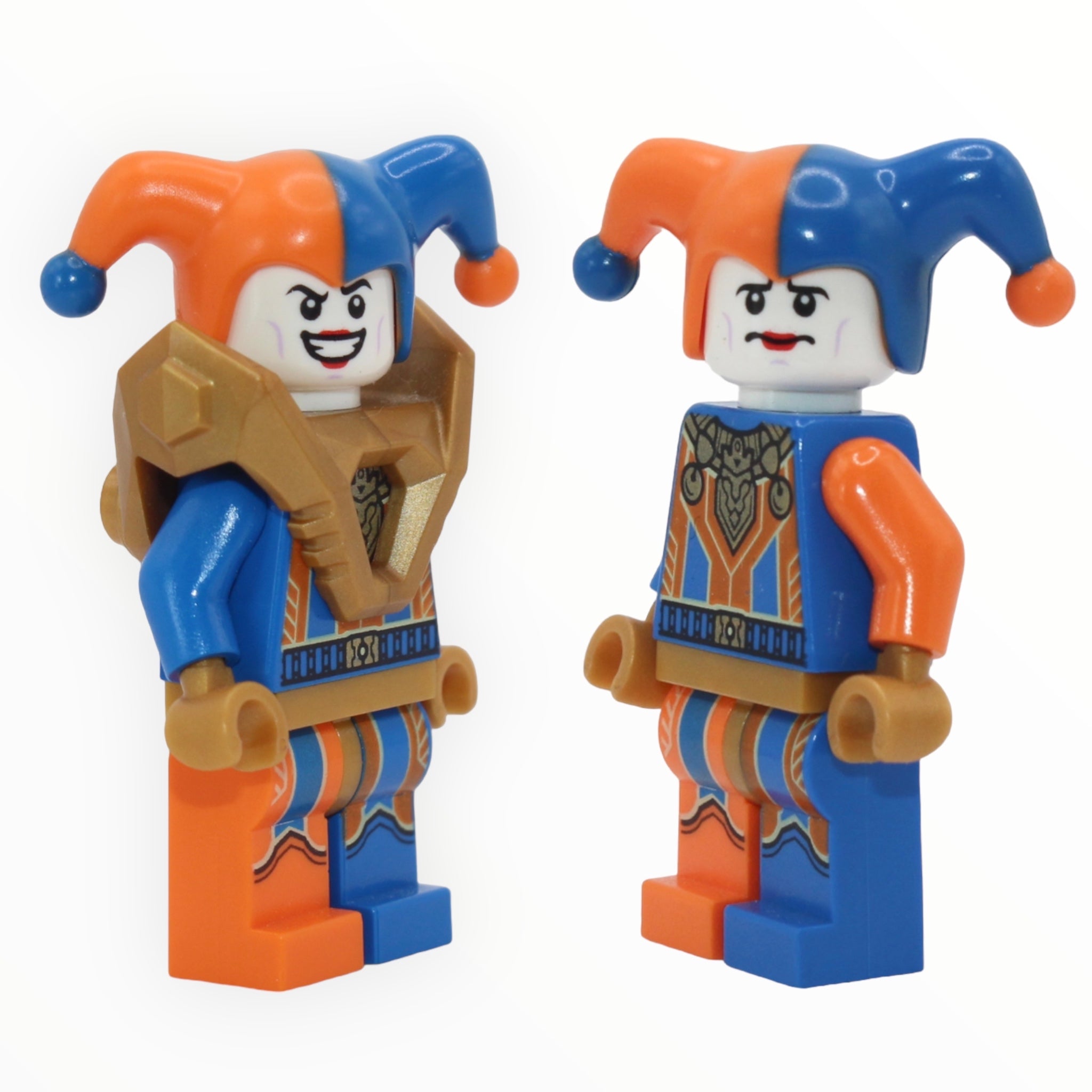 Jestro (orange and blue outfit, pearl gold armor)