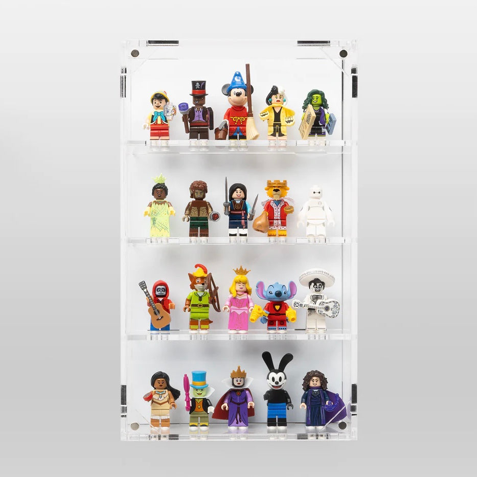 Brickshell Wall-Mounted Display Case - 20 Minifigures (white)