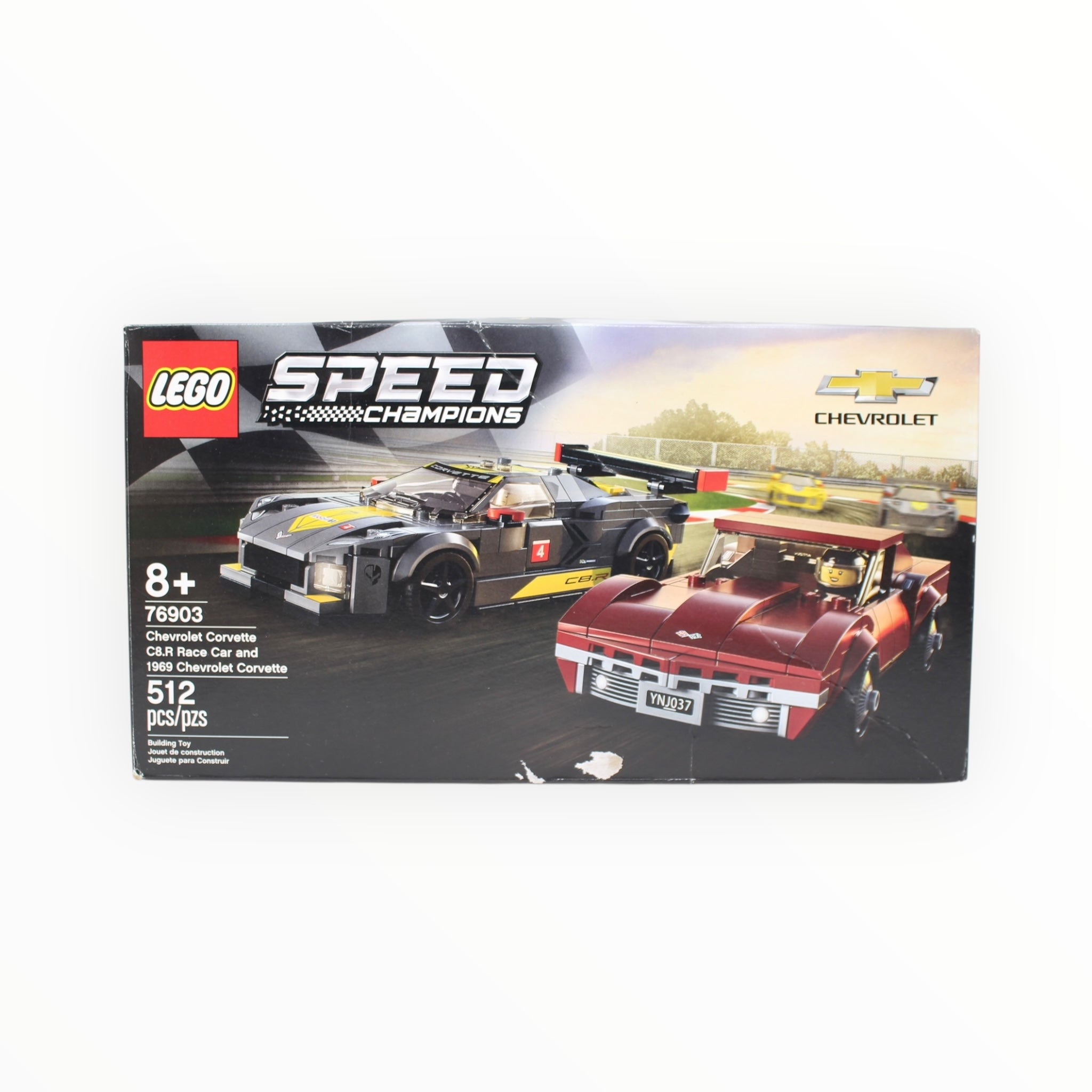 Certified Used Set 76903 Speed Champions Chevrolet Corvette C8.R Race Car and 1969 Chevrolet Corvette (some box damage)