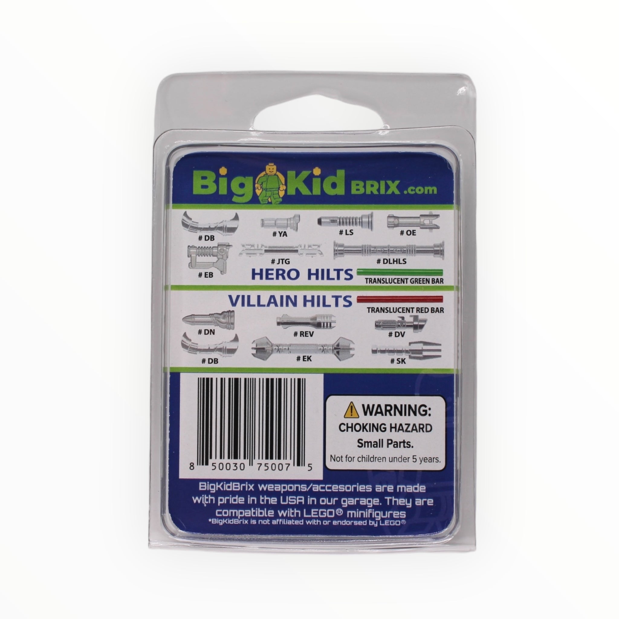 BigKidBrix Lightsabers Hero vs. Villain Hilts - Metallic