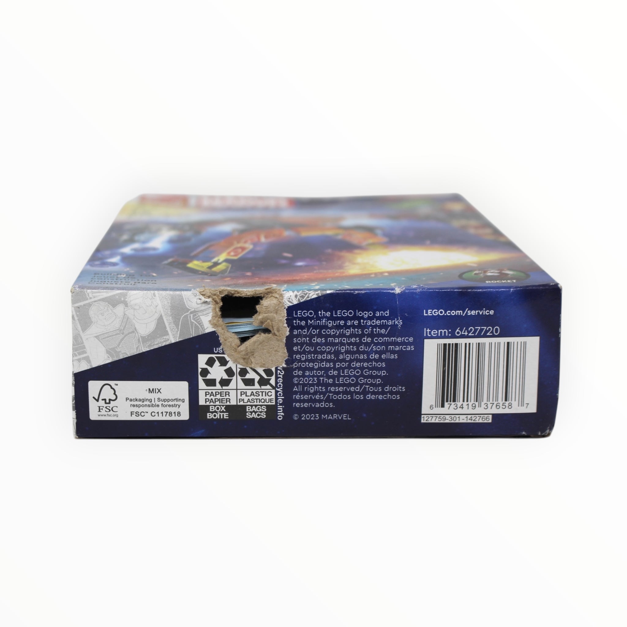 Retired Set 76243 Marvel Rocket Mech Armor (damaged box)